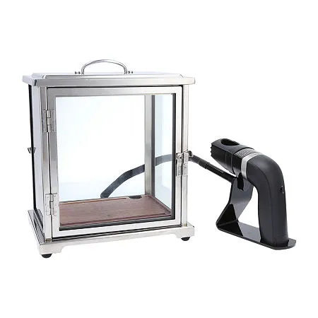 Crafthouse By Fortessa Cocktail Smoking Box With Handheld Smoker - Stainless Steel