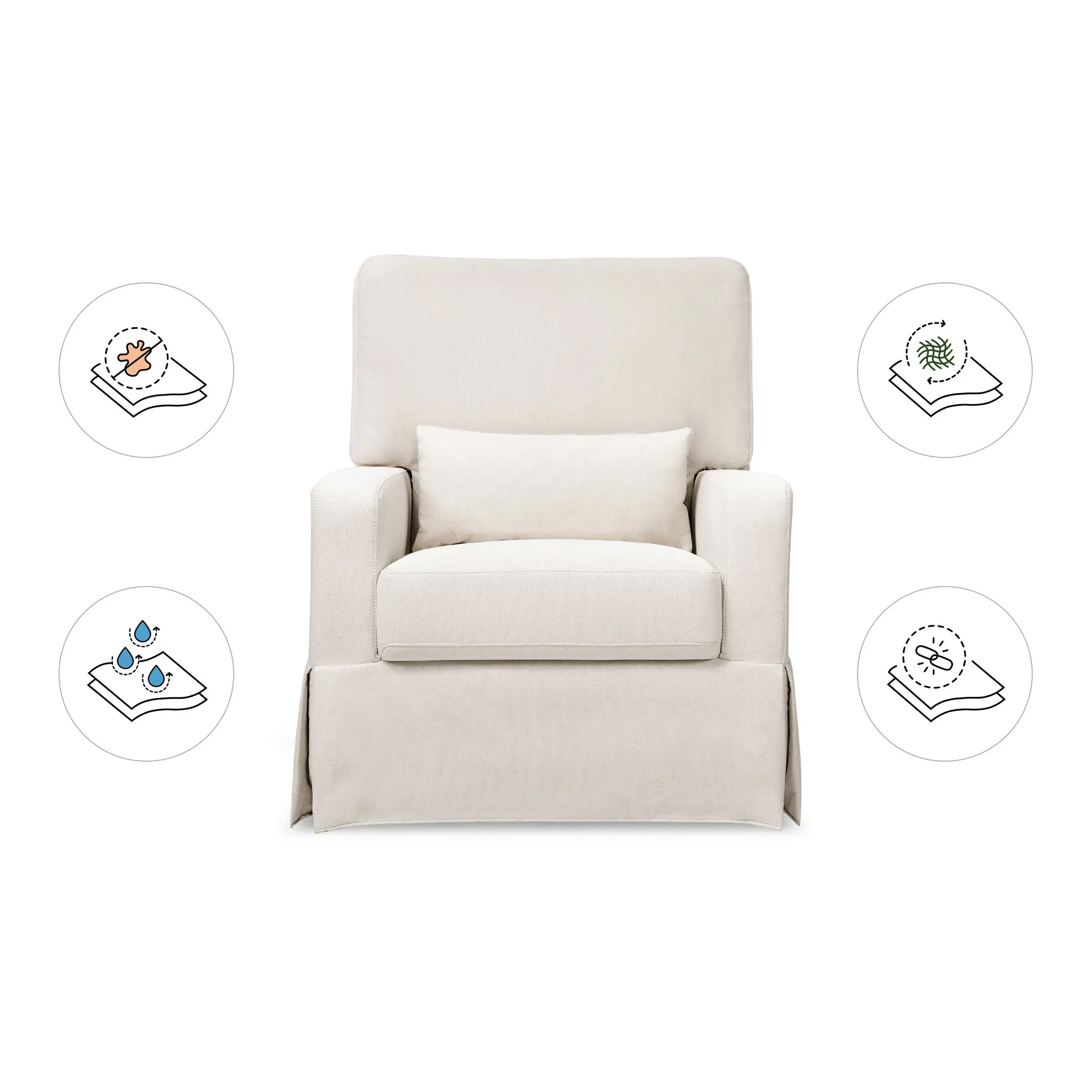 Crawford Pillowback Comfort Swivel Glider - Performance Cream - Image 3