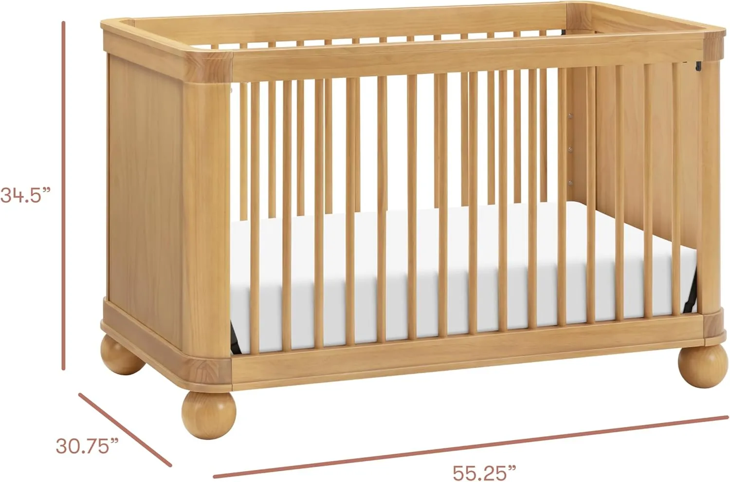 Crosby 3-in-1 Convertible Crib - Honey - Image 3
