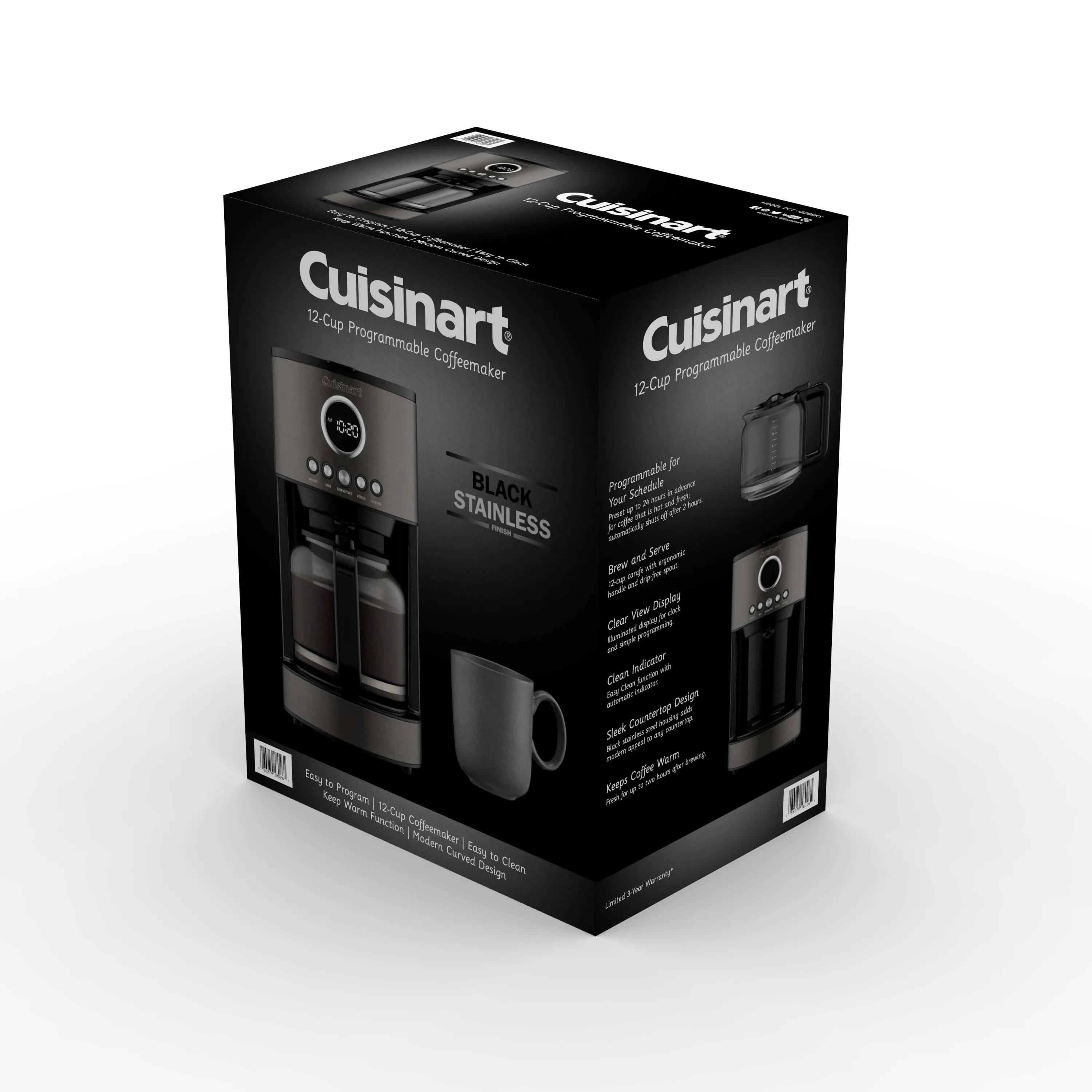 12-Cup Programmable Coffeemaker, Stainless Steel Black - Image 8