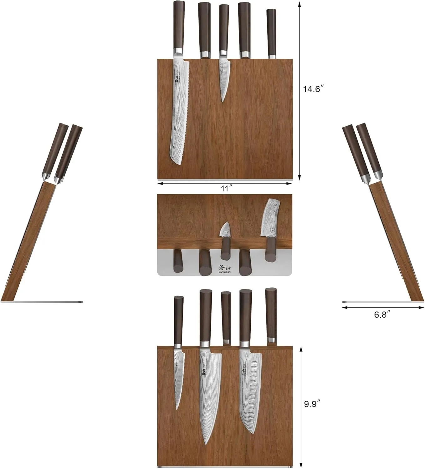 Damascus Steel 6-Piece Magnetic Knife Block Set - Image 5