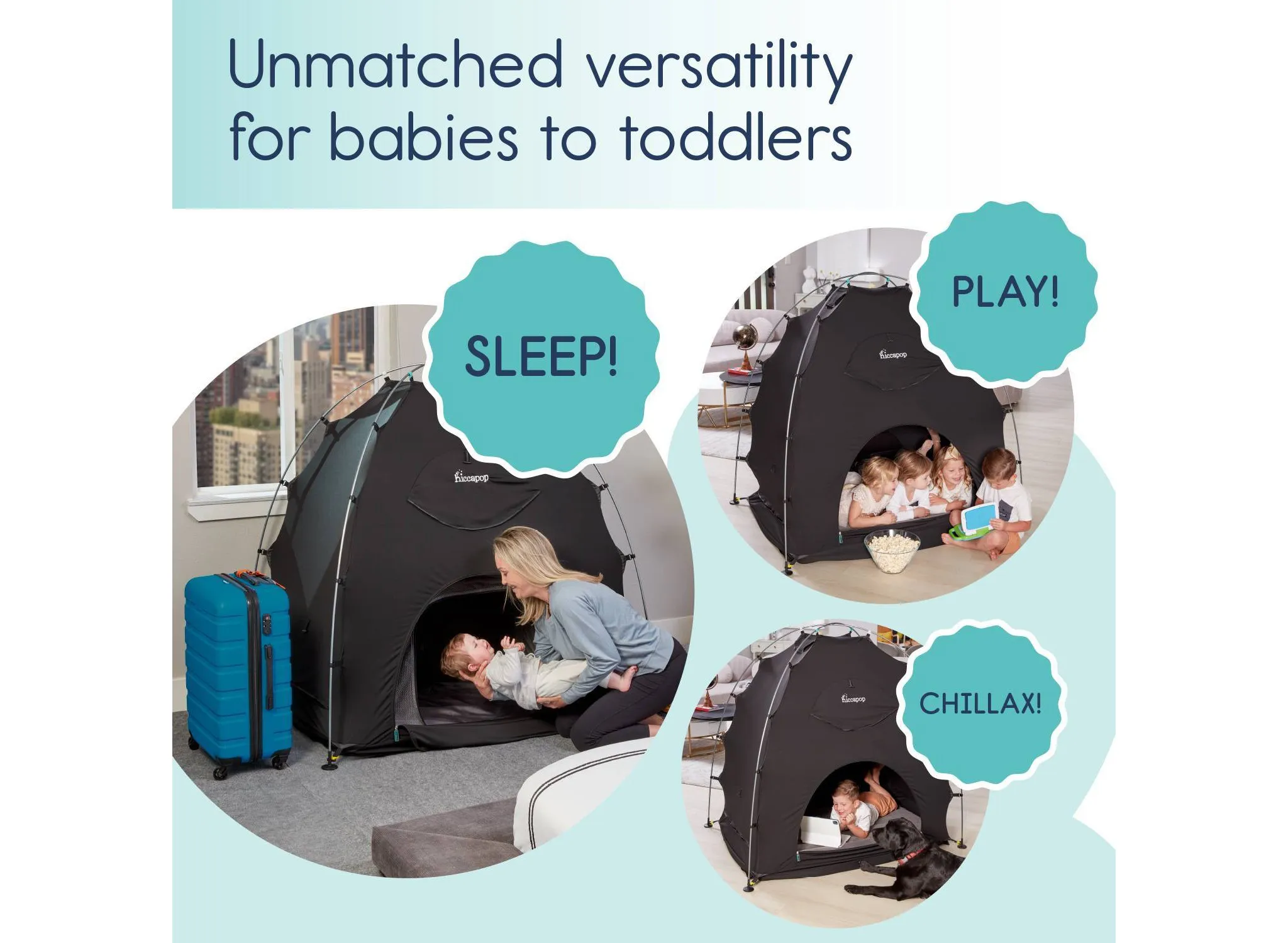 DayDreamer Blackout Tent for Playard/Pack 'n Plays - Gray - Image 5