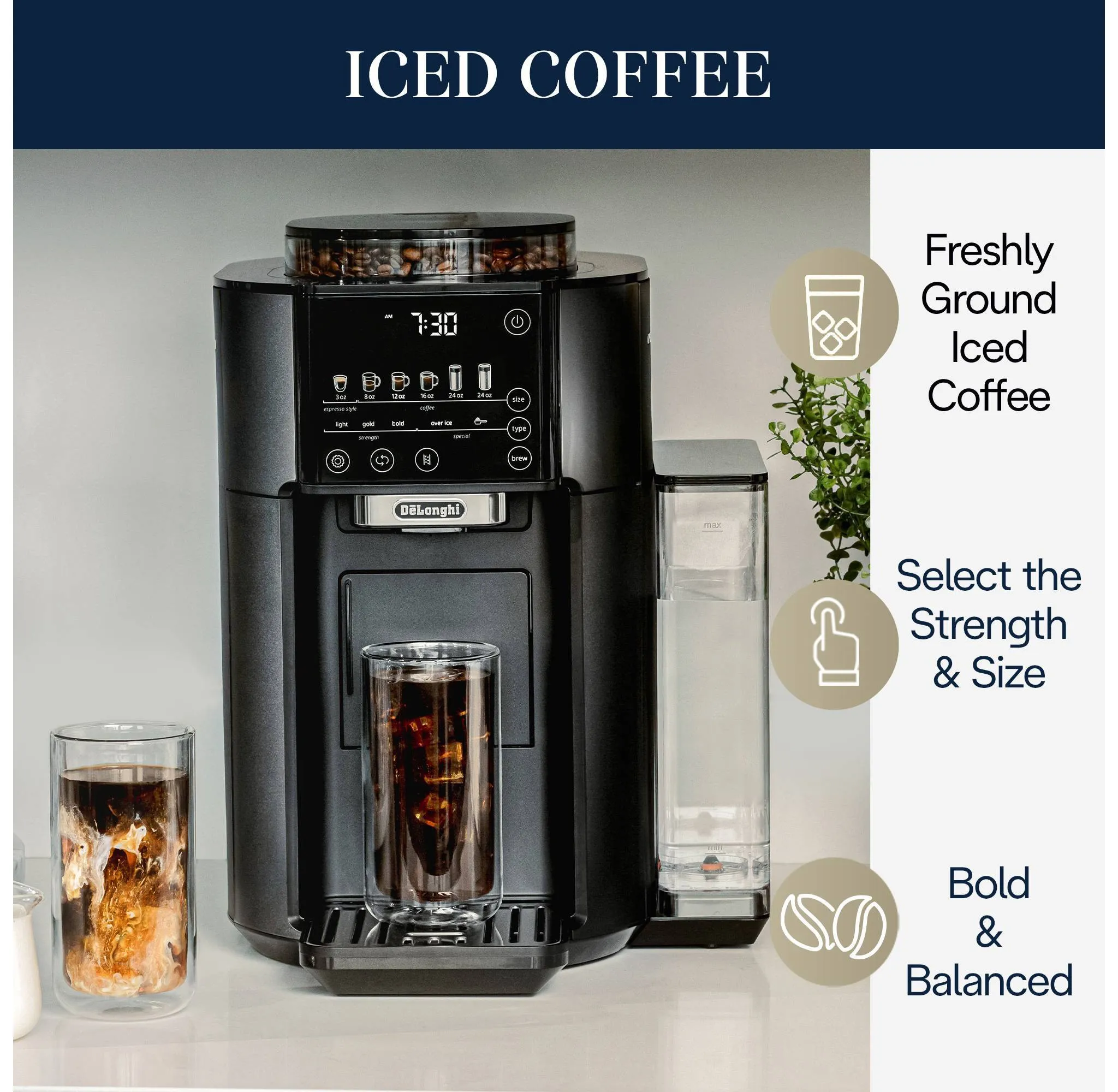 De'Longhi TrueBrew Automatic Coffee Maker with Bean Extract Technology - Black Matte - Image 5