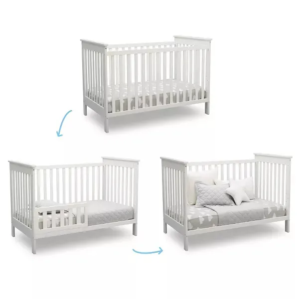 Delta Children Adley 3-in-1 Convertible Crib - Bianca White (See Description) - Image 2