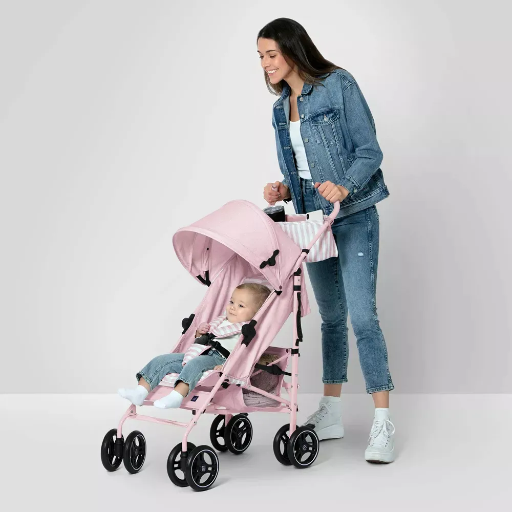 Delta Children Classic Stroller - Pink Stripes - Image 3