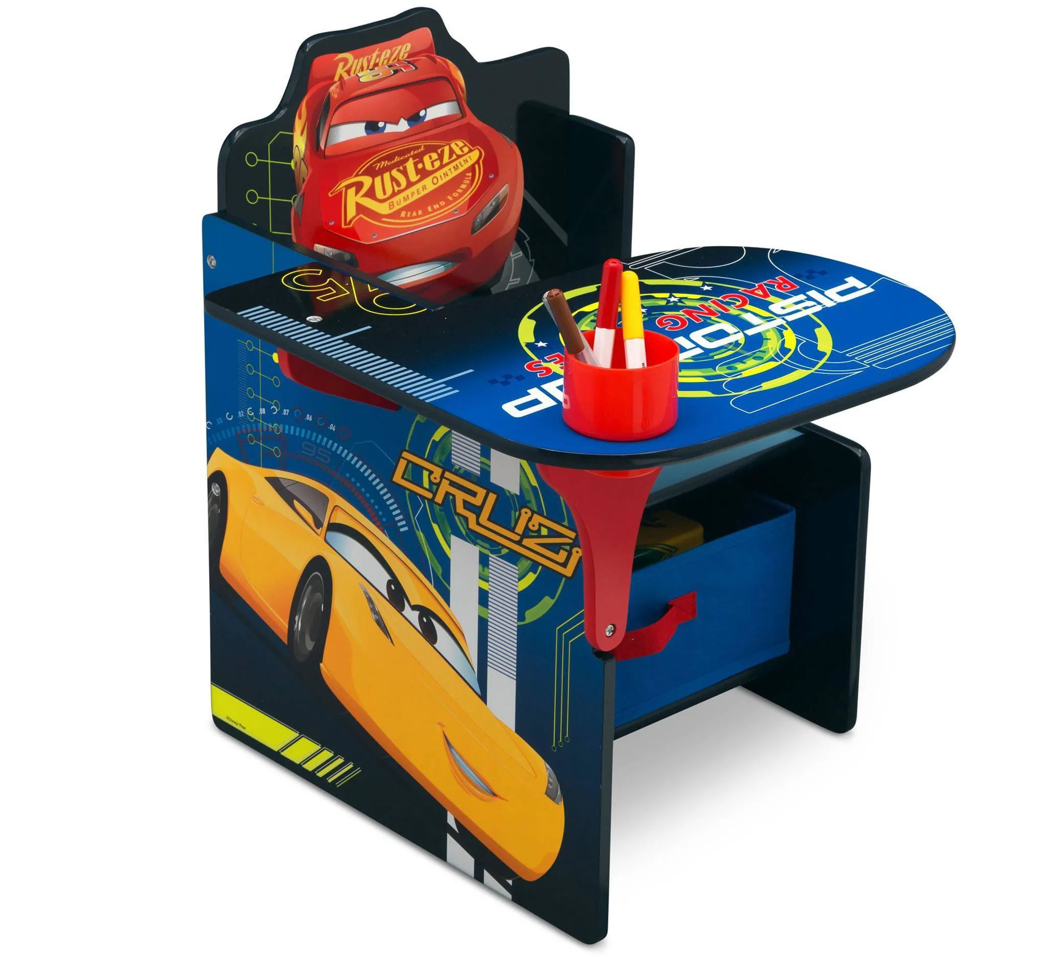 Delta Children Kids' Chair Desk with Storage Bin - Cars - Image 2
