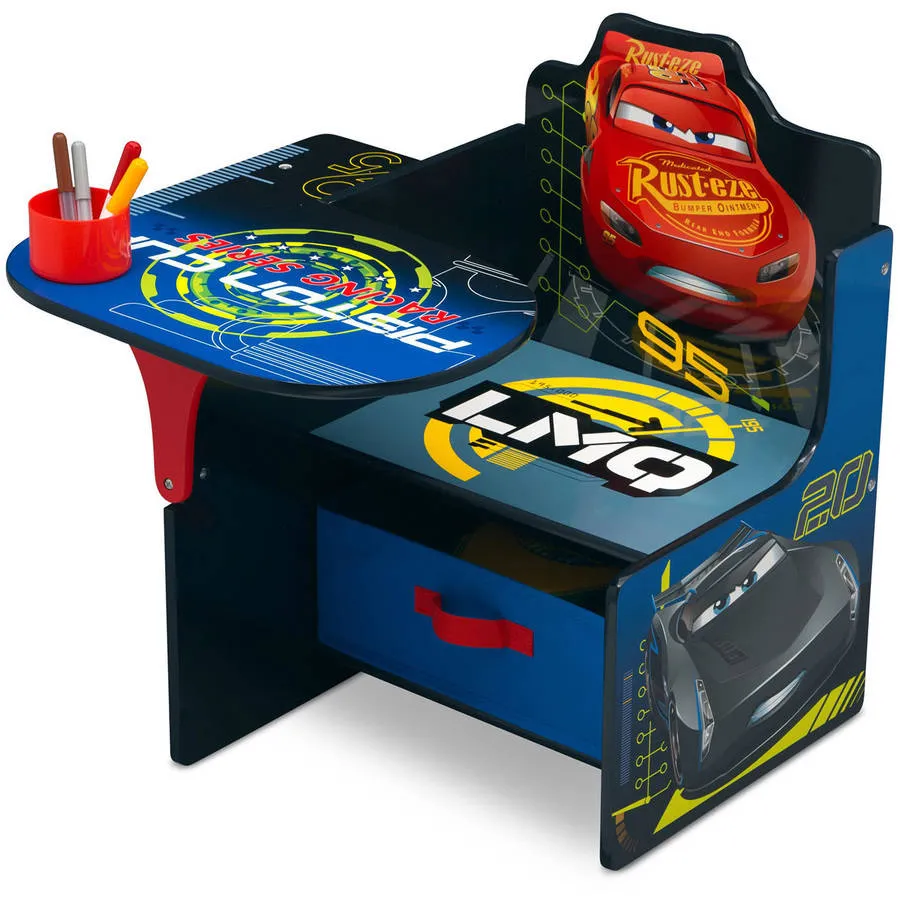 Delta Children Kids' Chair Desk with Storage Bin - Cars - Image 5