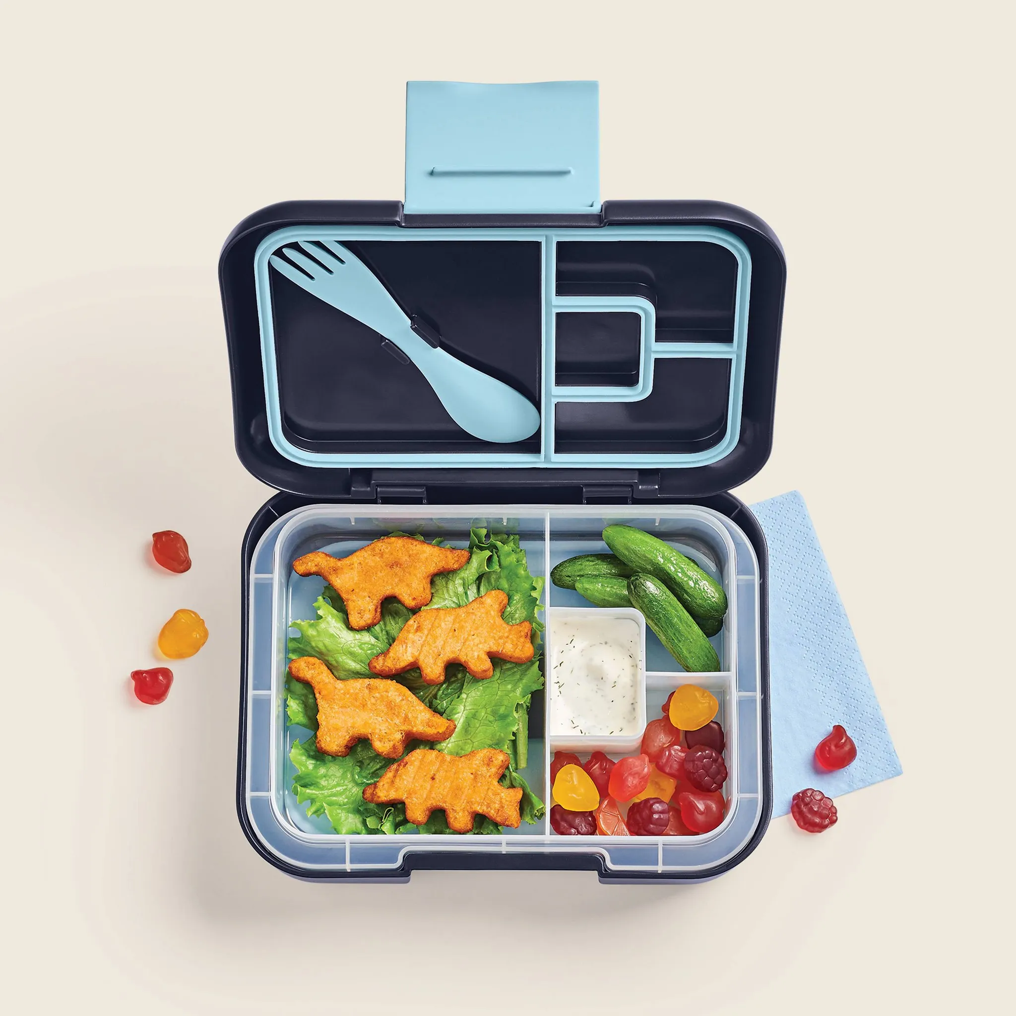 Deluxe Bento Box 4pc - Dinosaur Pattern - Image 2