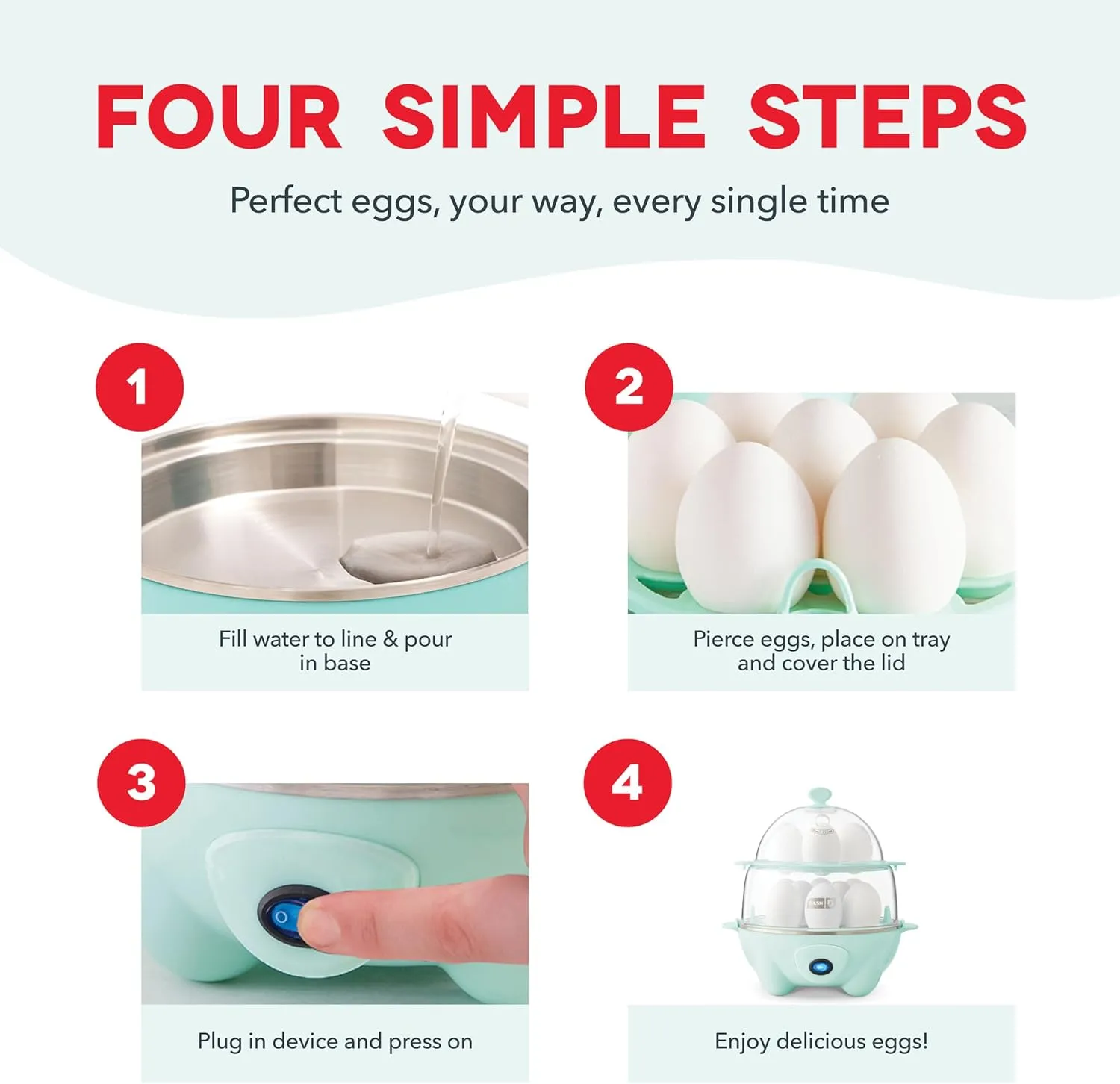 Deluxe Egg Cooker - Aqua - Image 2