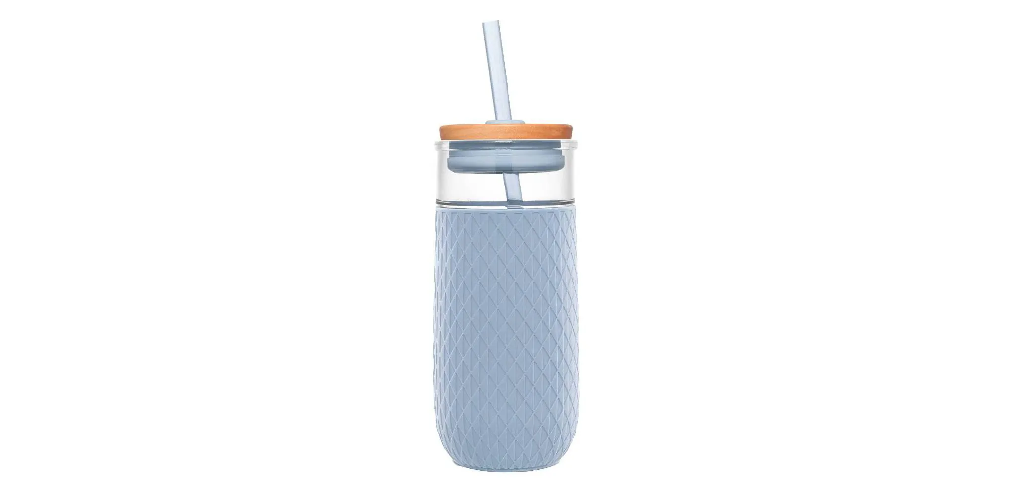 Devon 18oz Glass Tumbler with Lid - Blue - Image 4