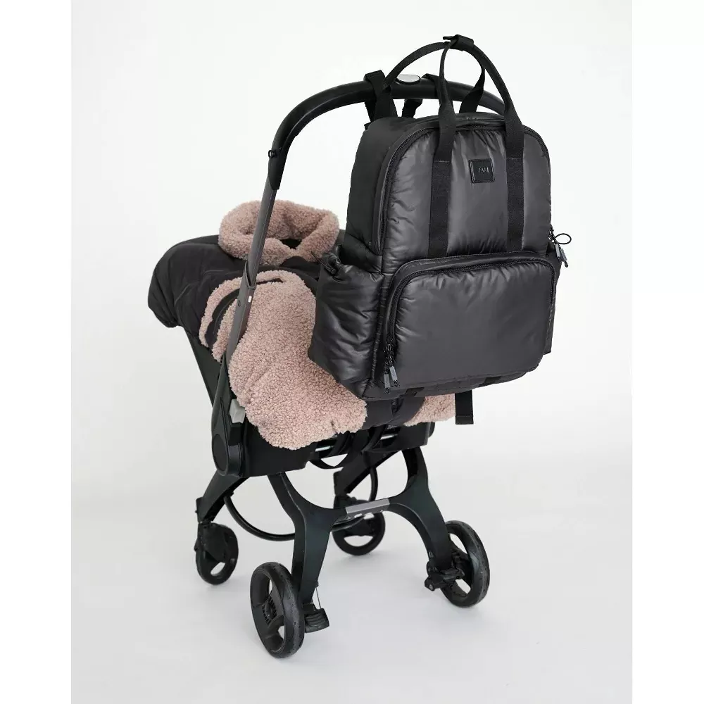 Diaper Bag Backpack with Portable Changing Pad Water Resistant Shell - Black - Image 2