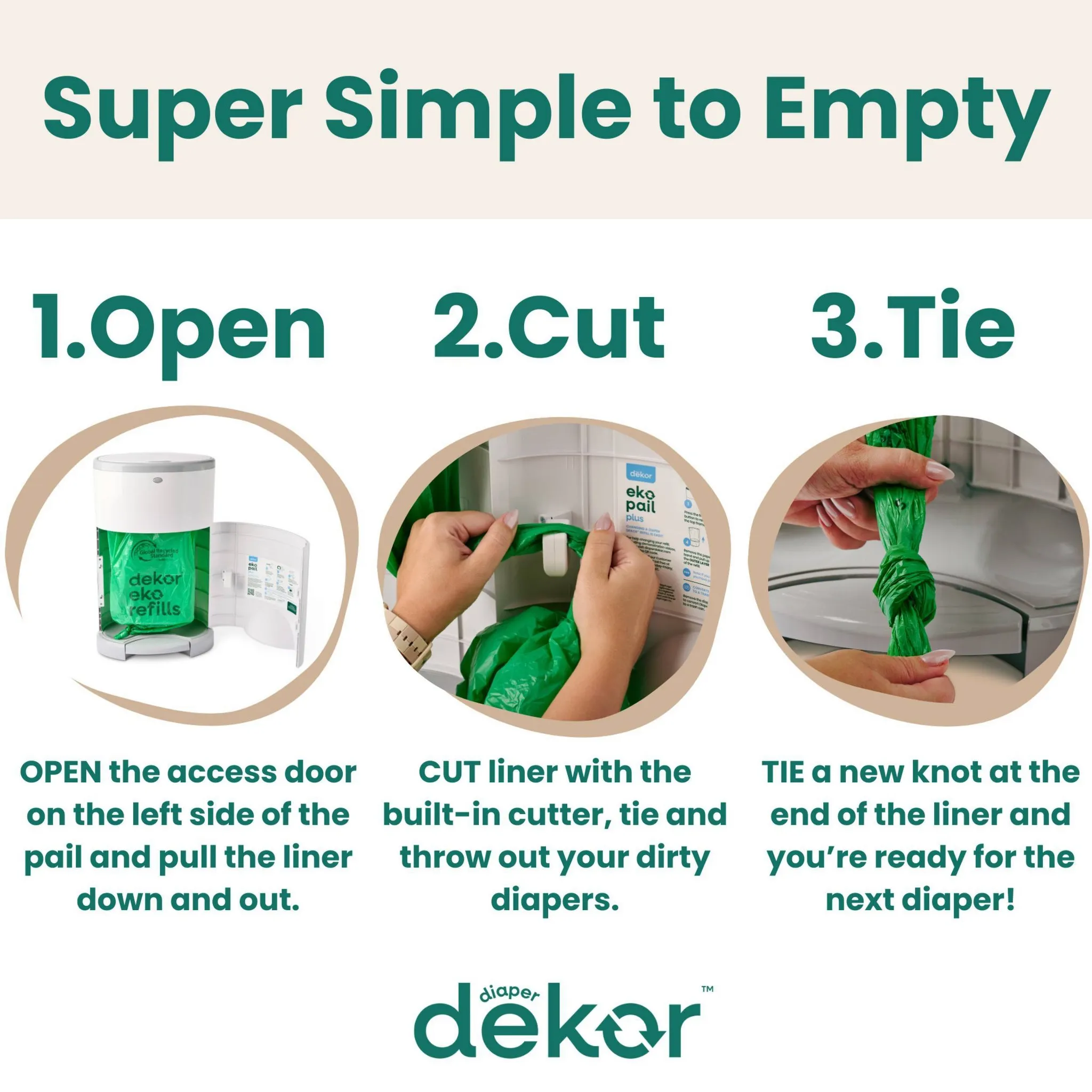 Diaper Dekor Eko Mini Diaper Pail Refill - 2pk - Image 4