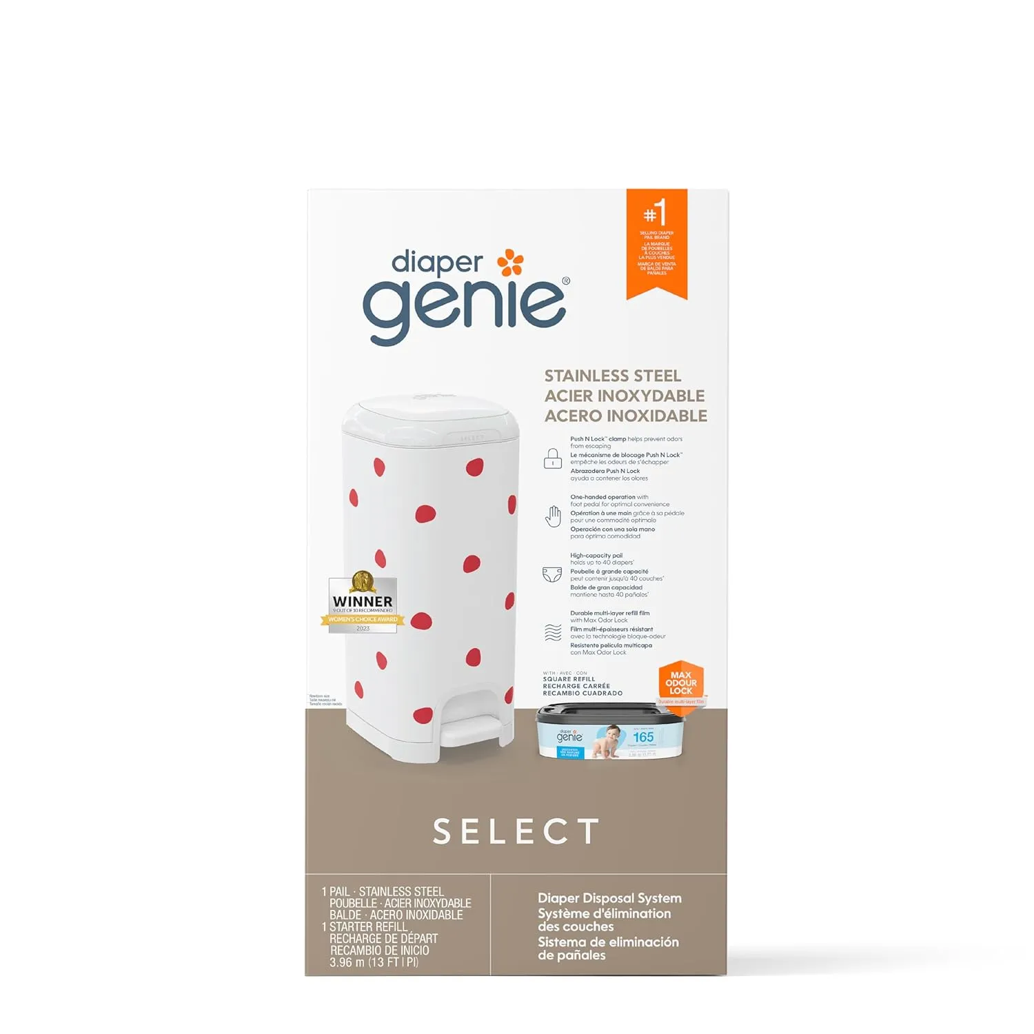 Diaper Genie Select Pail with Starter Refill - Image 5