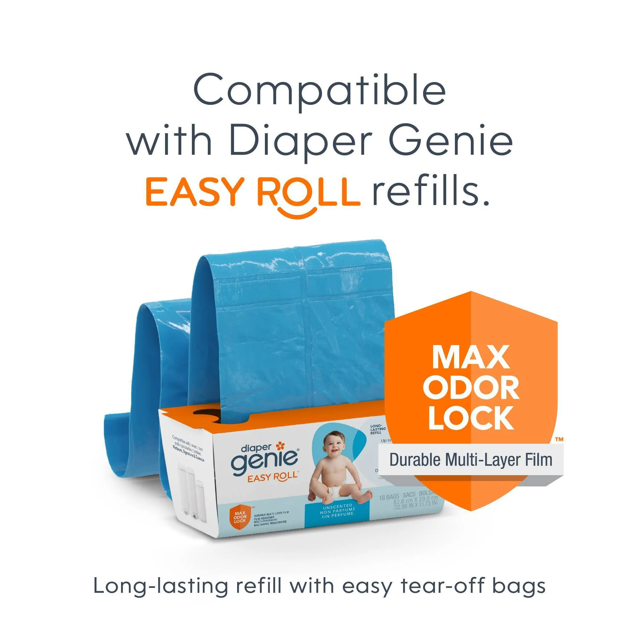 Diaper Pail with 18 Bags - Gray - Image 5