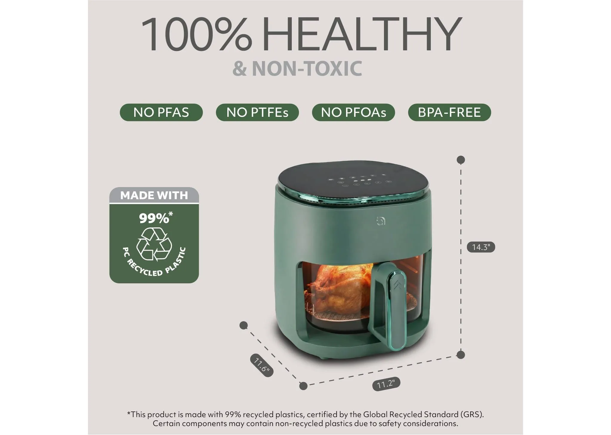 Digital Air Fryer - Green - Image 3