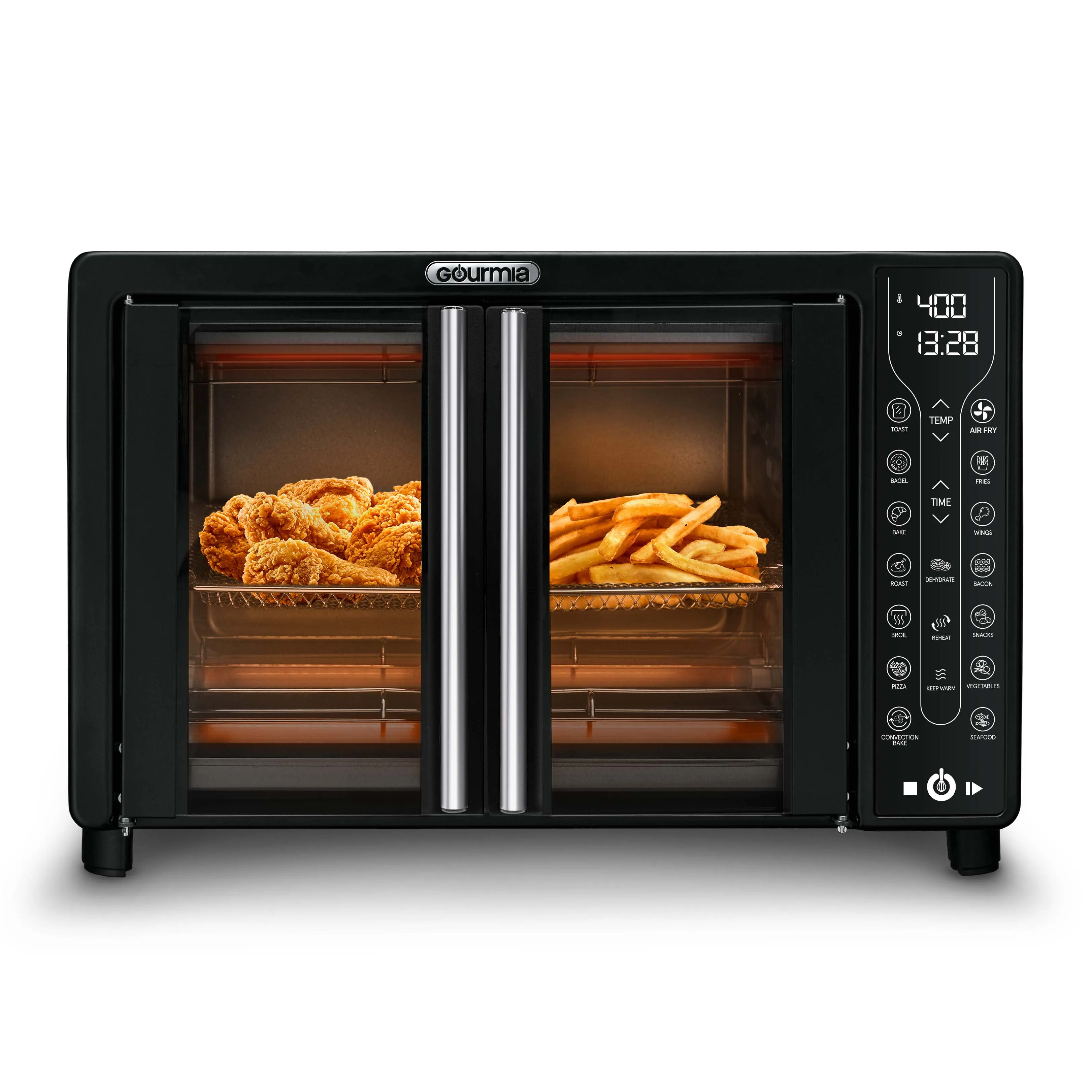 Digital French Door Air Fryer Toaster Oven - Black - Image 4