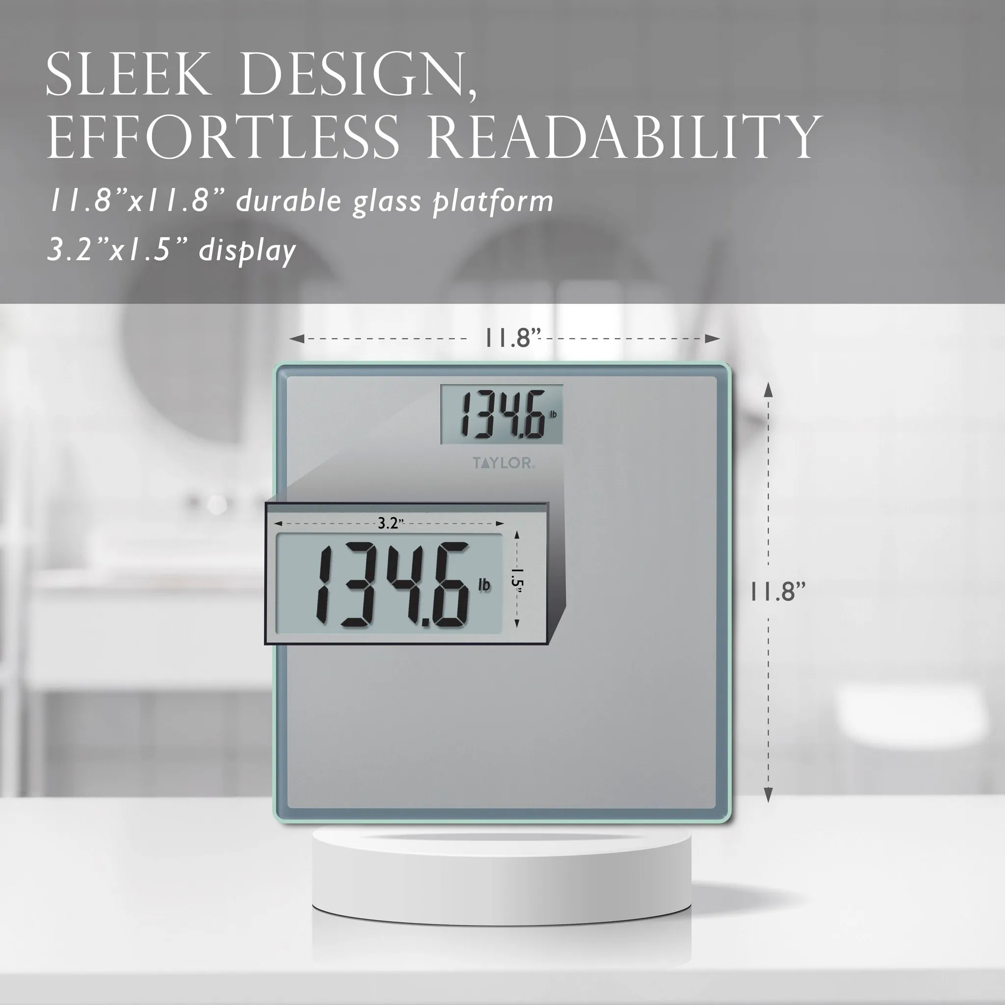 Digital Glass Bathroom Scale - Gray/Silver - Image 3