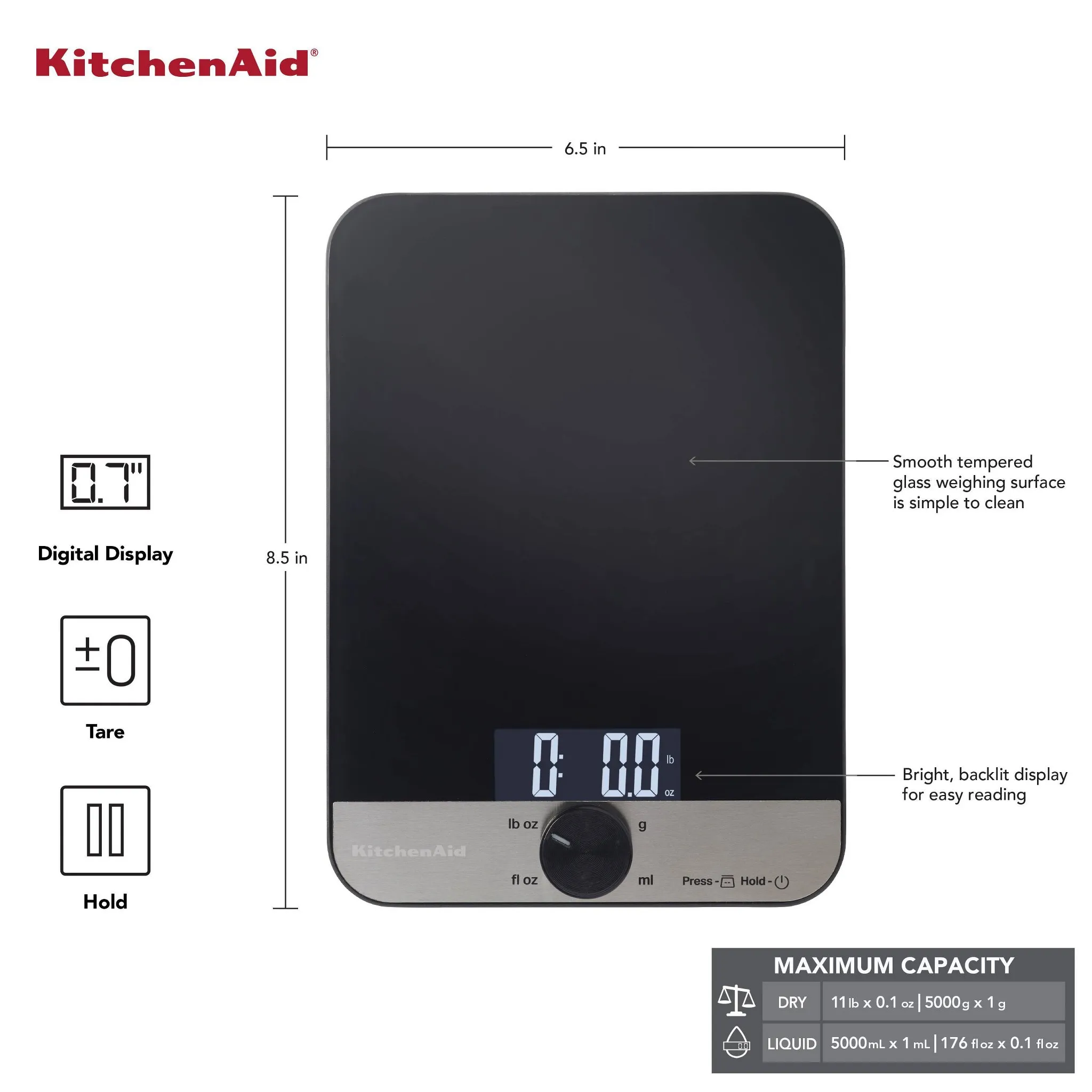 Digital Kitchen Food Scale - Black - Image 3