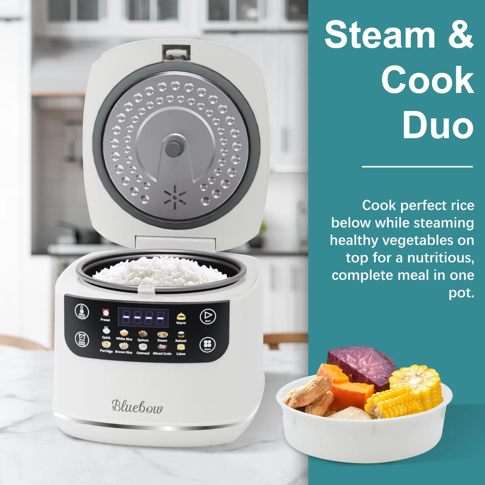 Digital Rice Cooker - White - Image 6