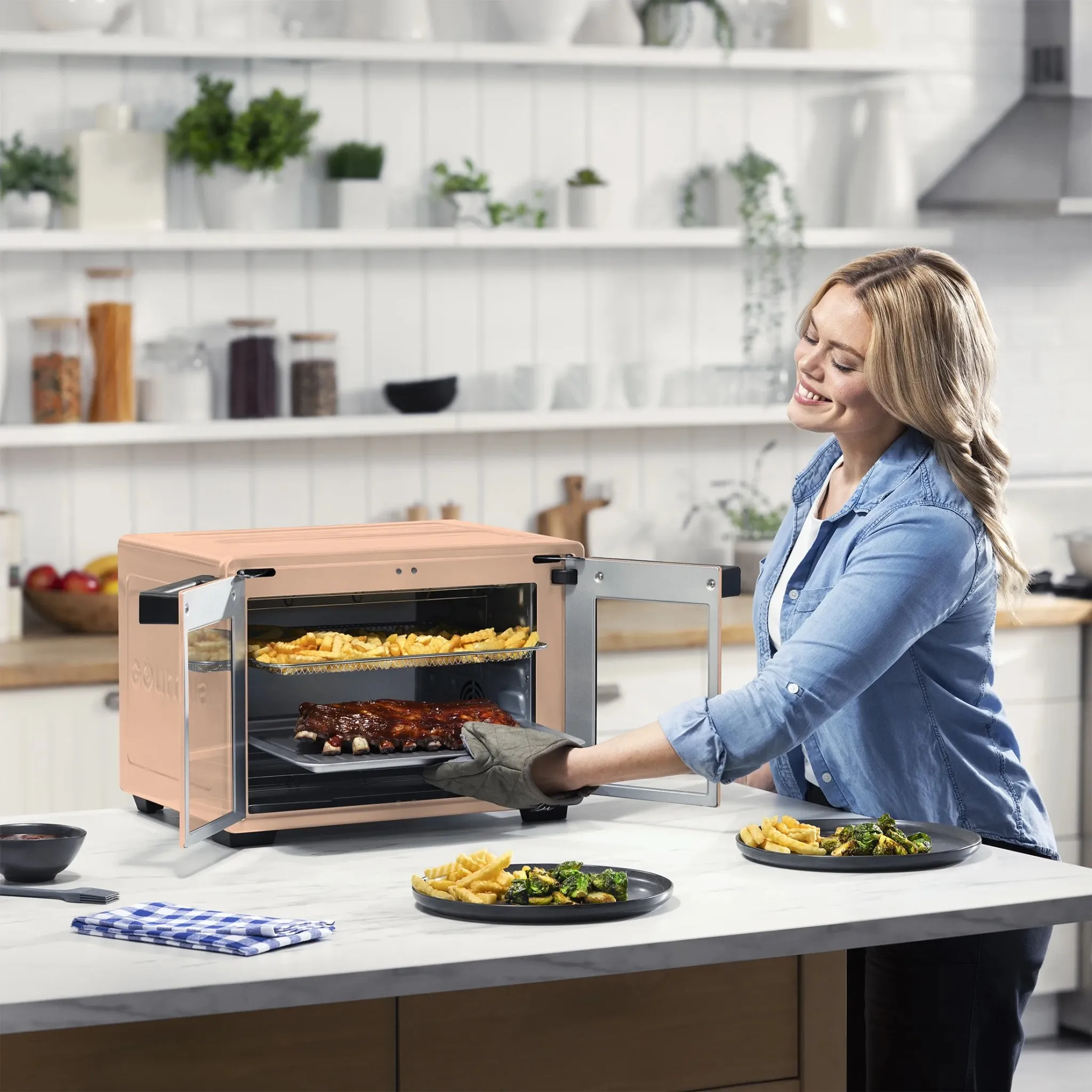 Digital Toaster Oven Air Fryer - Peach - Image 2