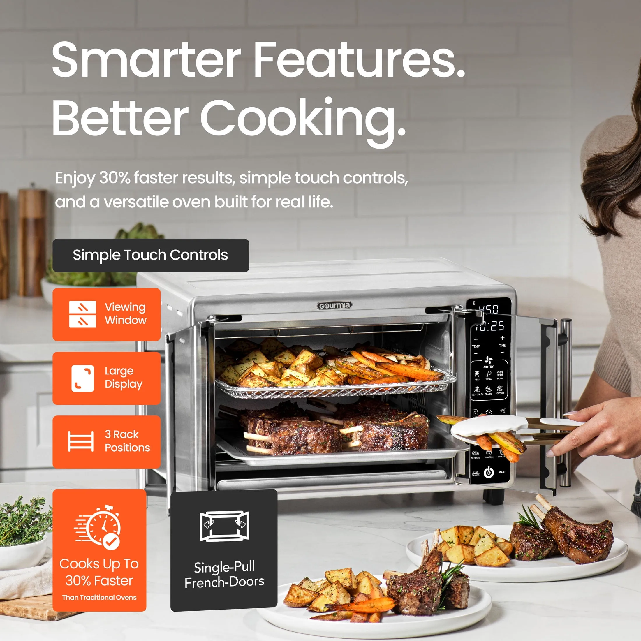 Digital Toaster Oven Air Fryer - Stainless Steel - Image 4