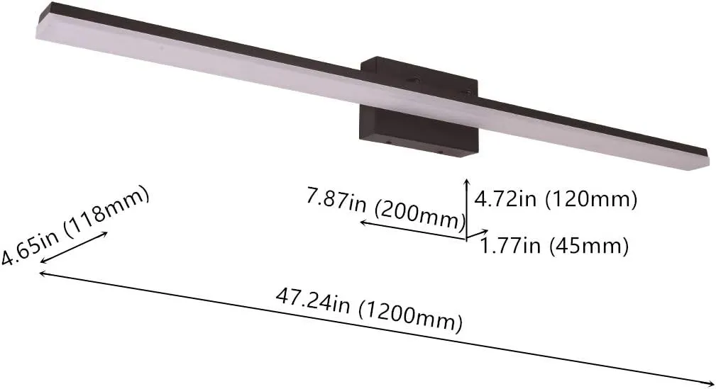 1-Light Dimmable LED Bath Bar - Matte Black - Image 2