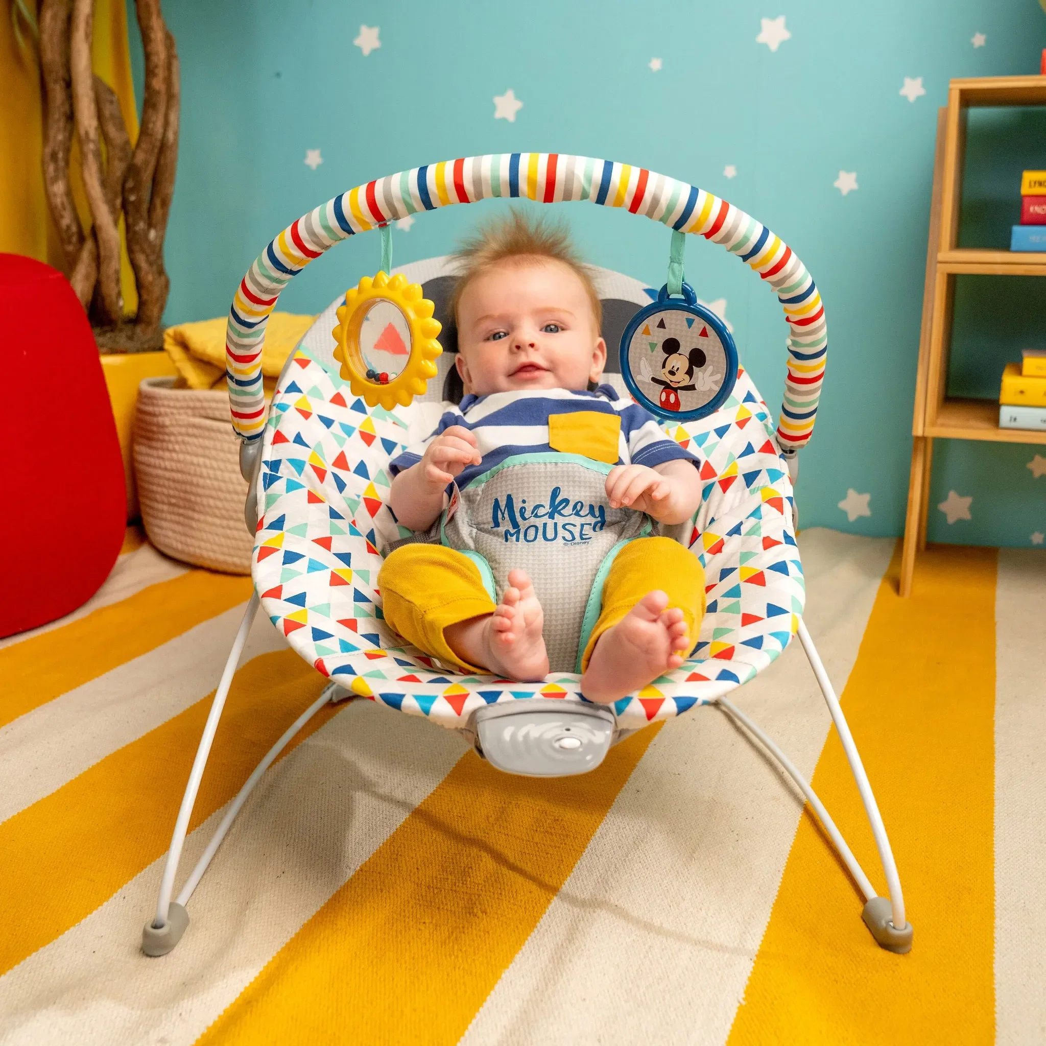 Disney Baby Mickey Mouse Happy Triangles Cradling Baby Bouncer - Image 4