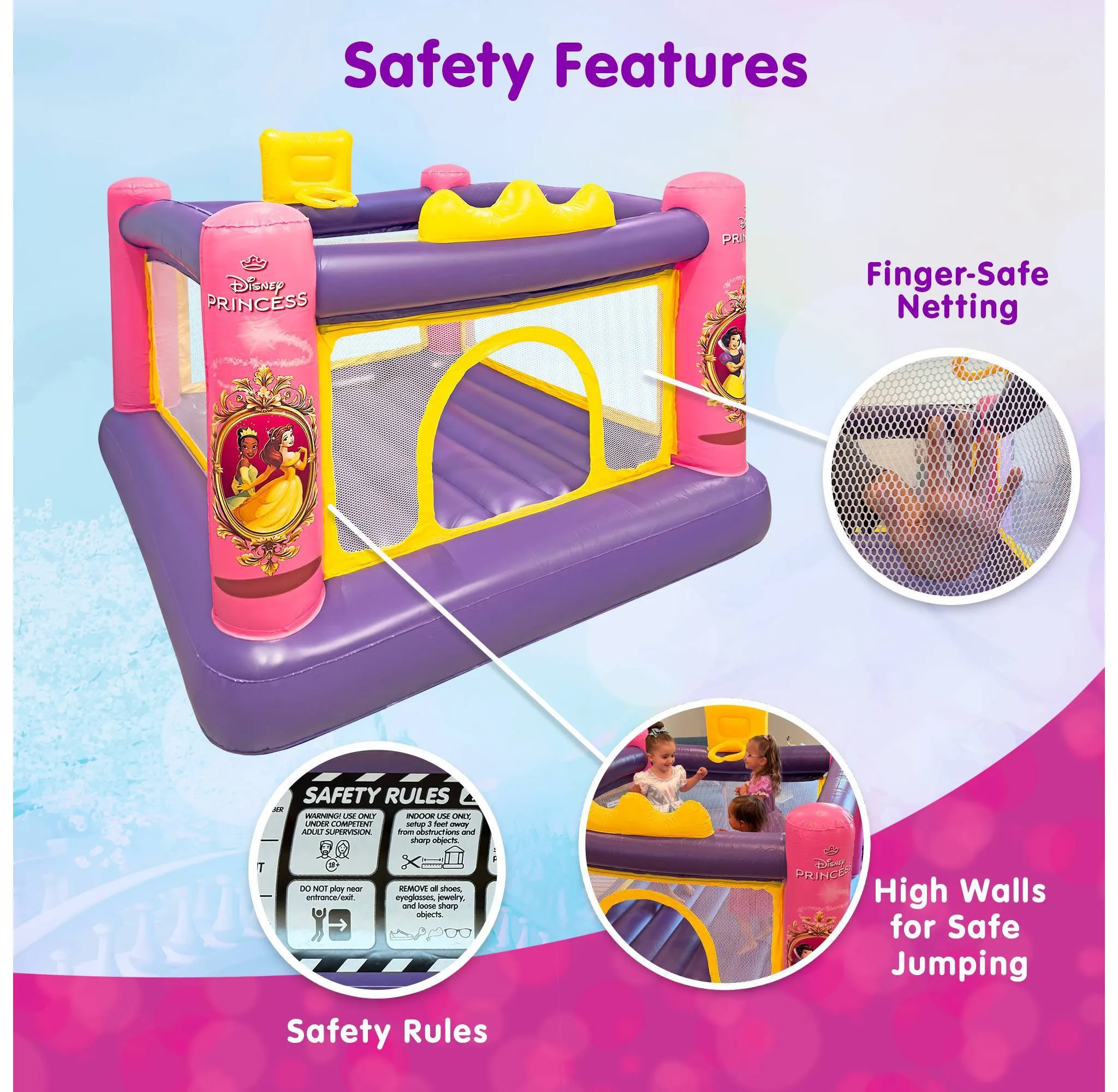 Disney Princess Bounce House with Built in Air Pump - Image 6