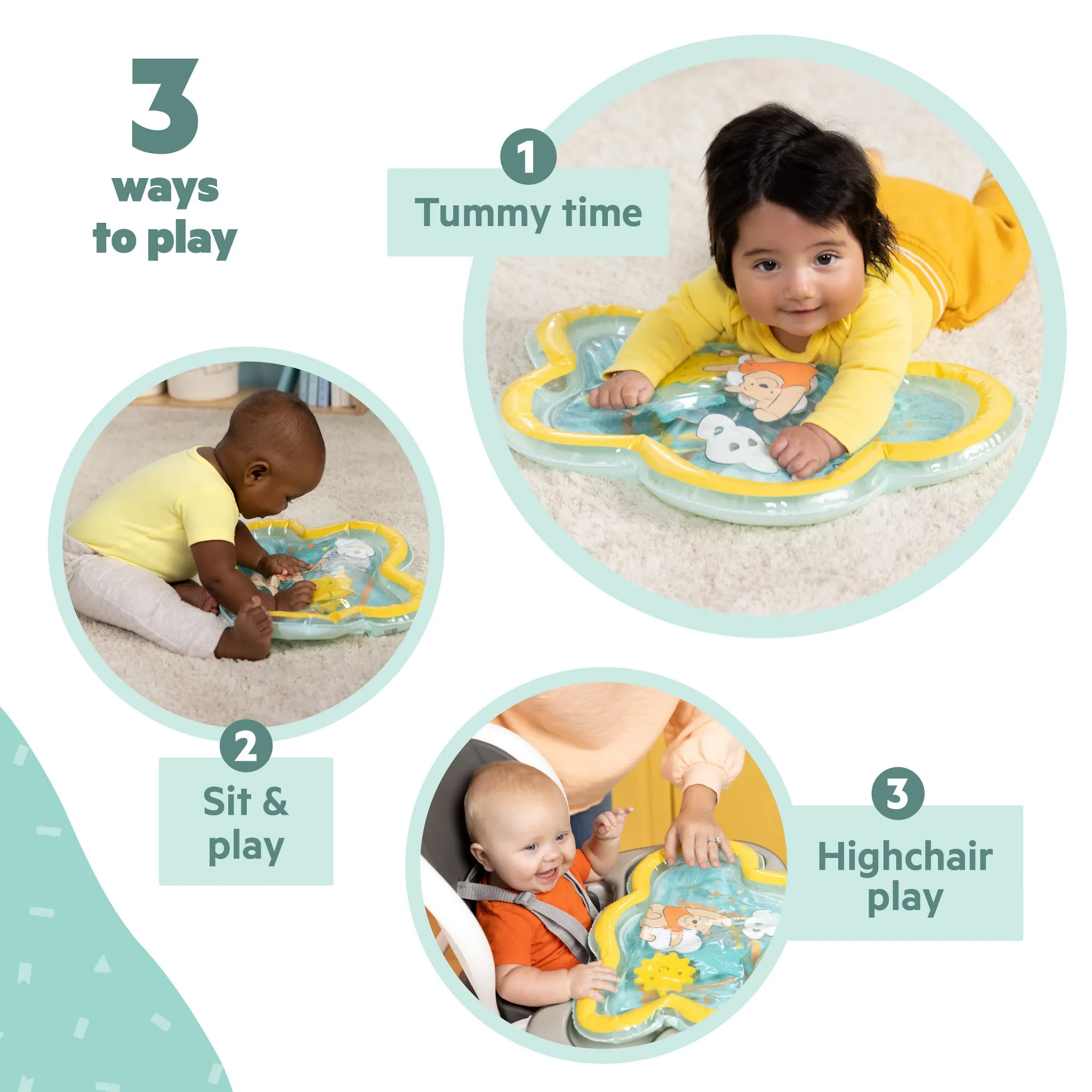 Disney Winnie the Pooh Once Upon a Tummy Time Water Mat - Blue - Image 3