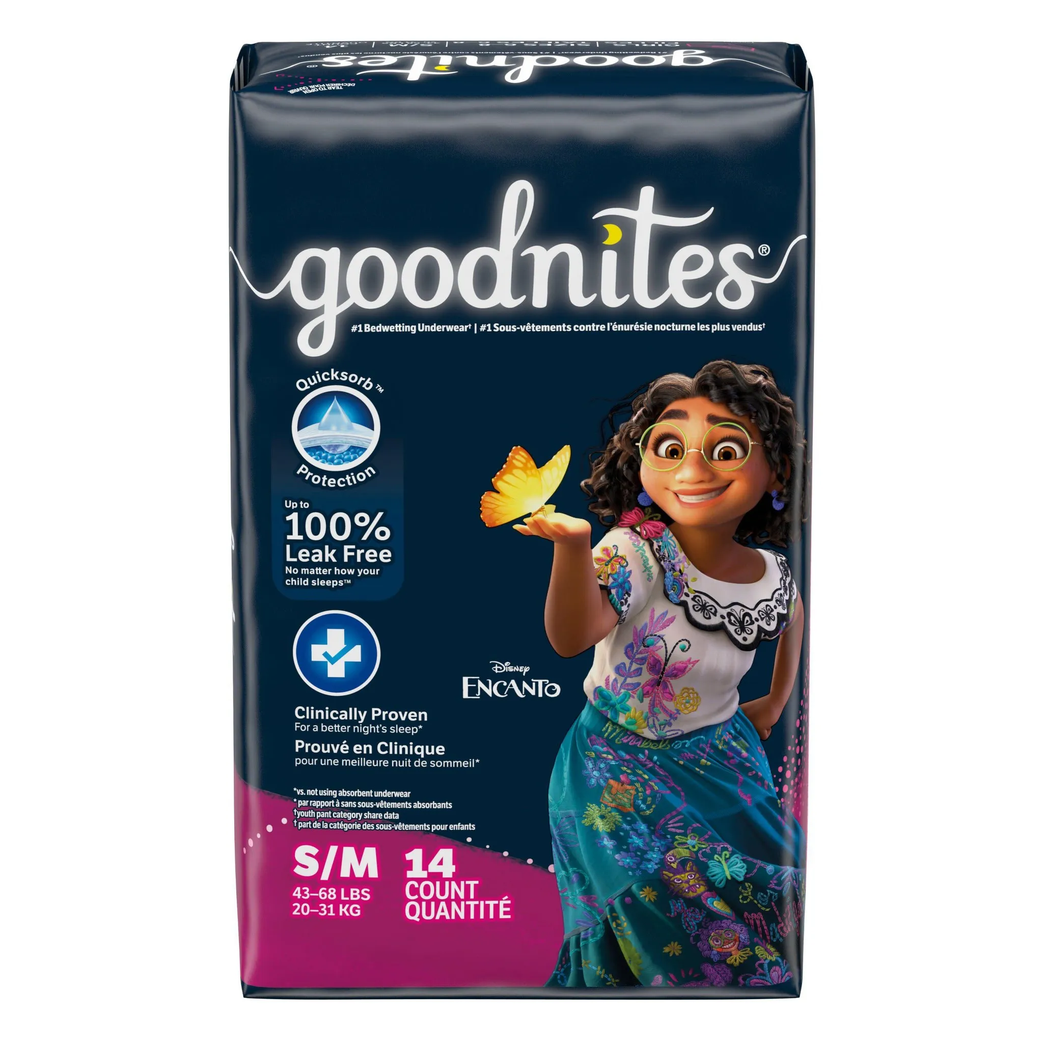 Disposable Nighttime Underwear for Girls - Size S/M - 14ct - Image 2