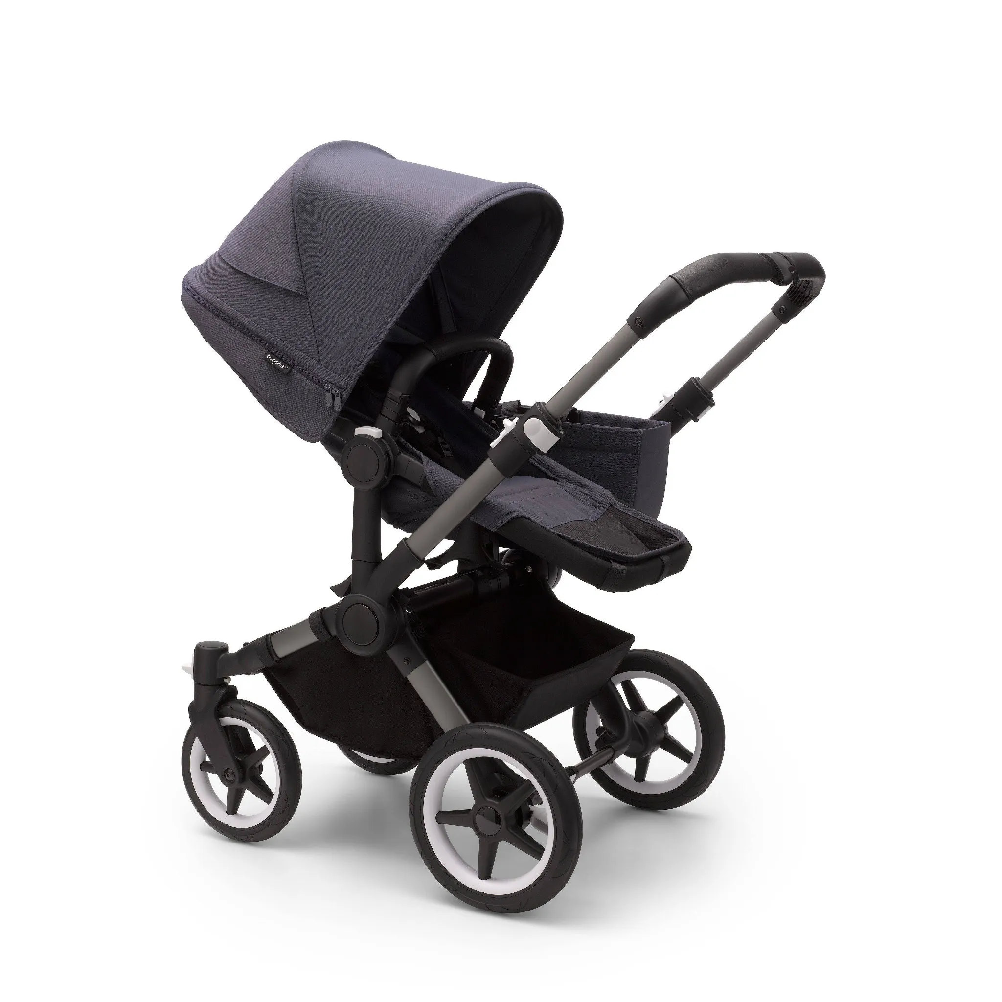 Donkey 5 Mono Complete Single to Double Side-by-Side Stroller - Graphite/Stormy Blue - Image 3