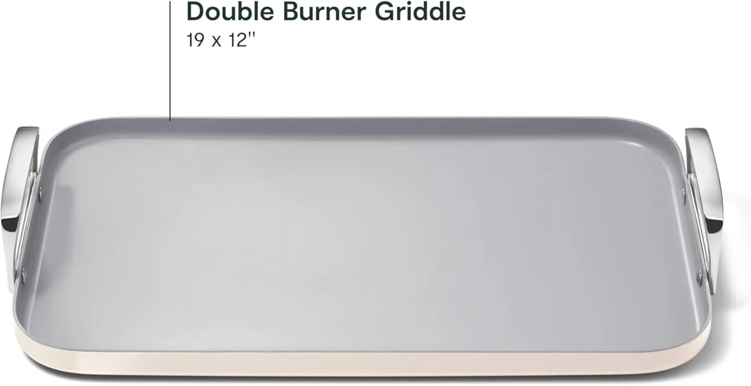 11.73" Nonstick Square Double Burner Crepe Pan - Cream - Image 4