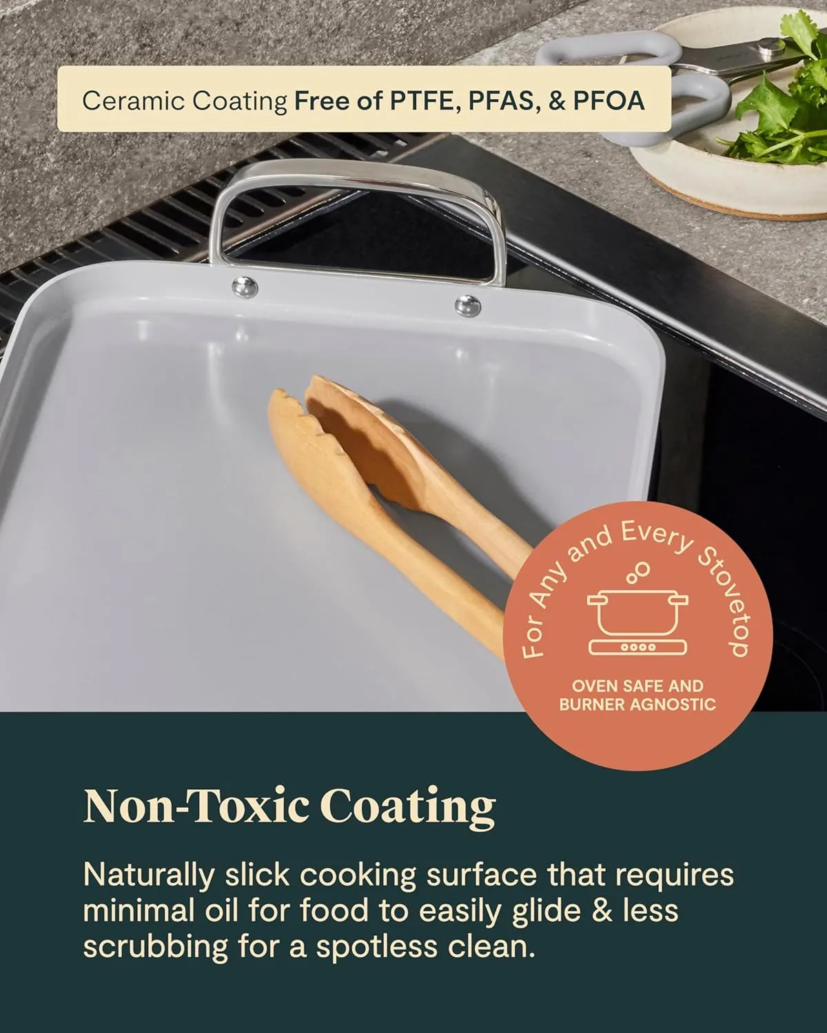 11.73" Nonstick Square Double Burner Crepe Pan - Marigold - Image 5