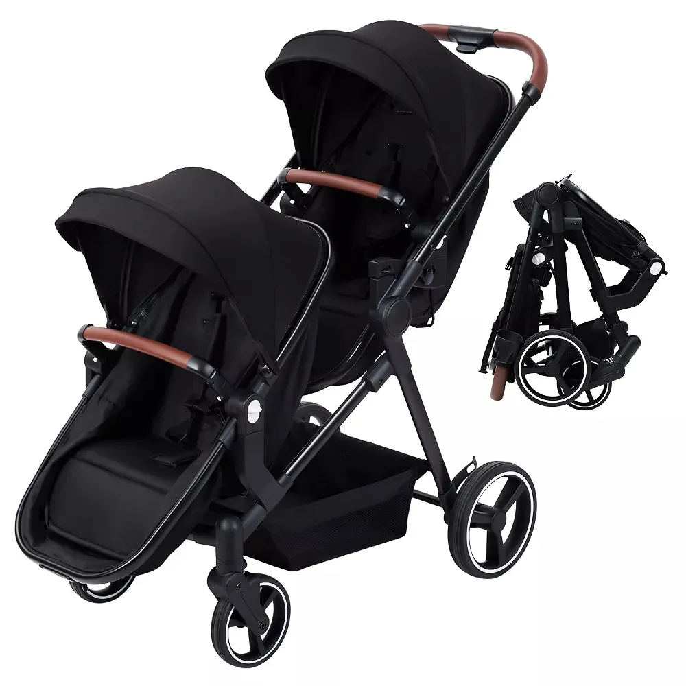 Double Track Tandem Stroller - Black