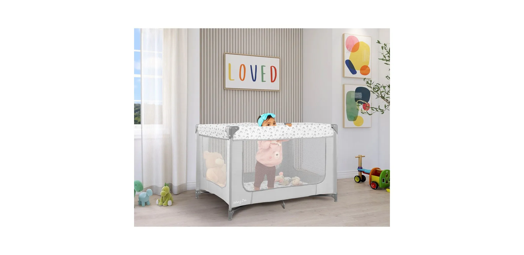 Zodiak Portable Playard in Cool Gray - Image 6
