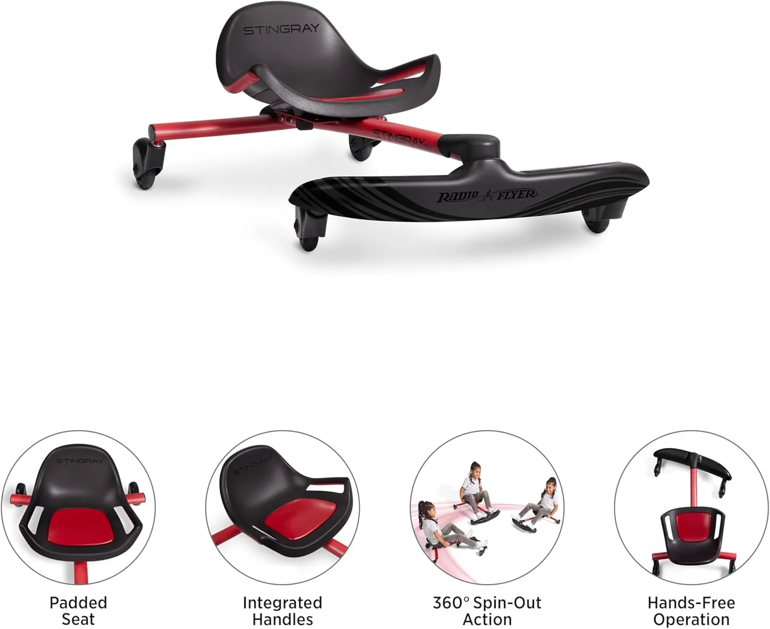 Drifting Ride-On Scooter for Kids - Black - Image 3