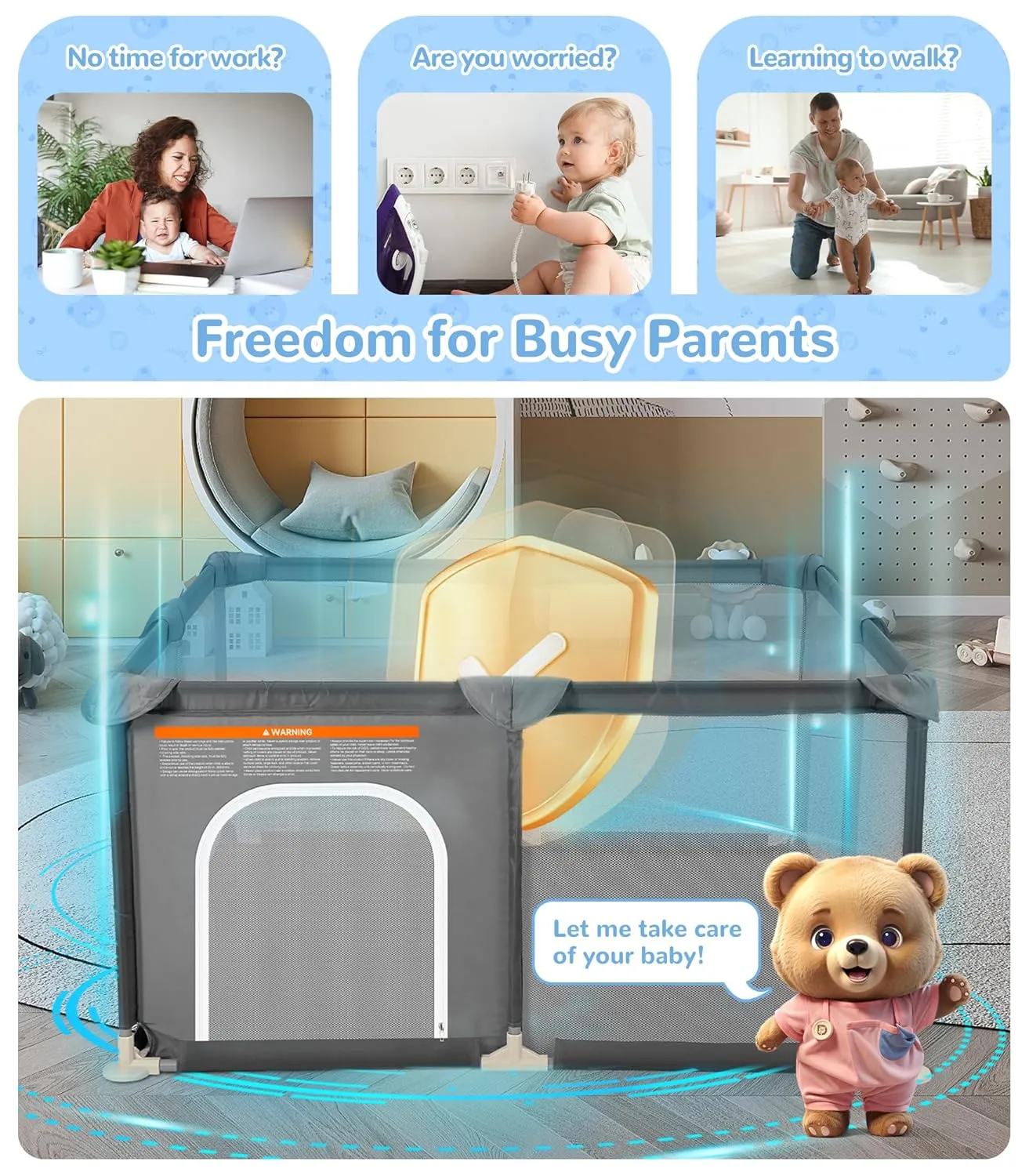 Dripex Baby Playpen - 48" x 48" Play Yard for Babies and Toddlers - Image 3