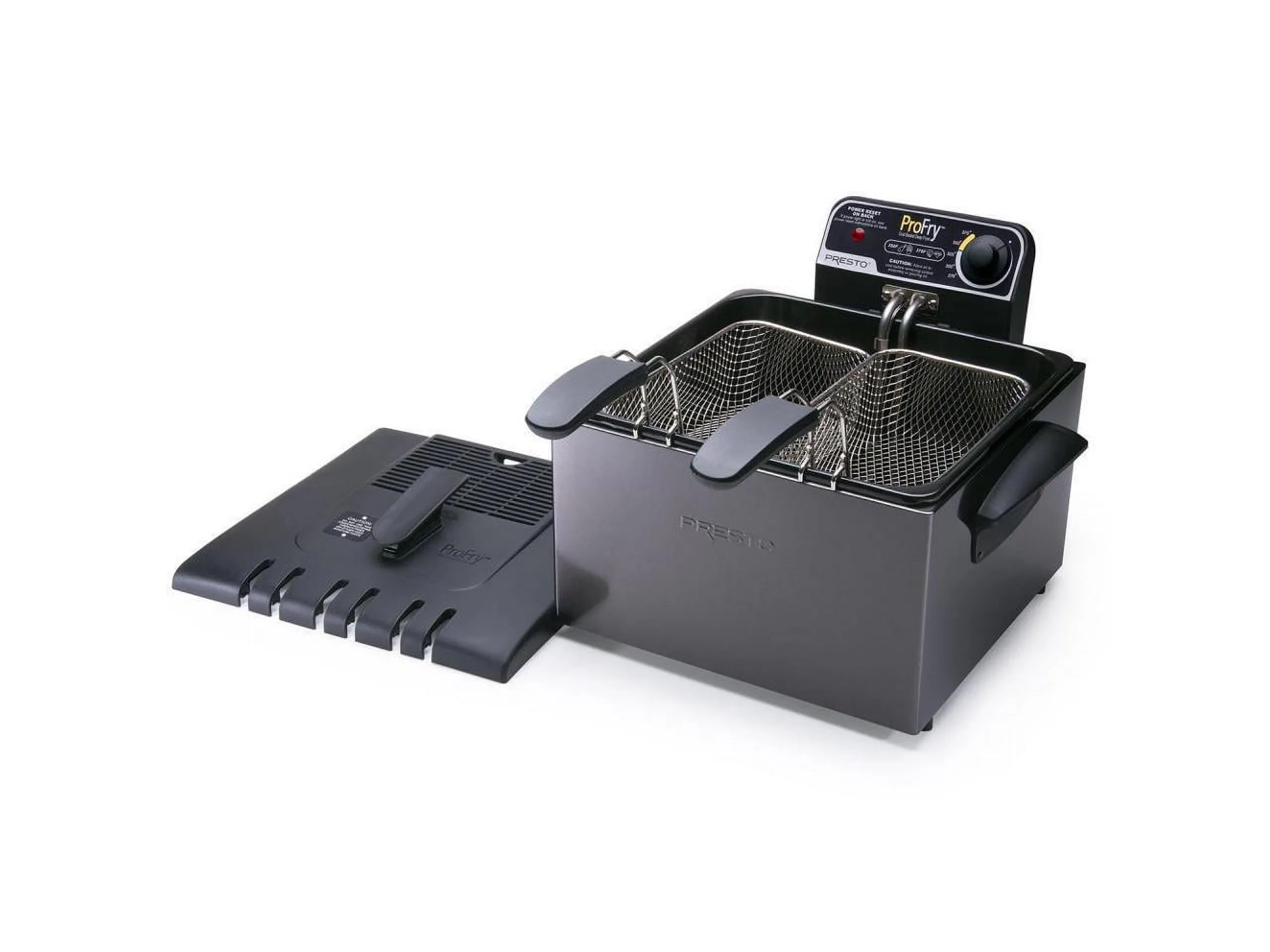 Dual Basket Deep Fryer - Black Stainless Steel - Image 3