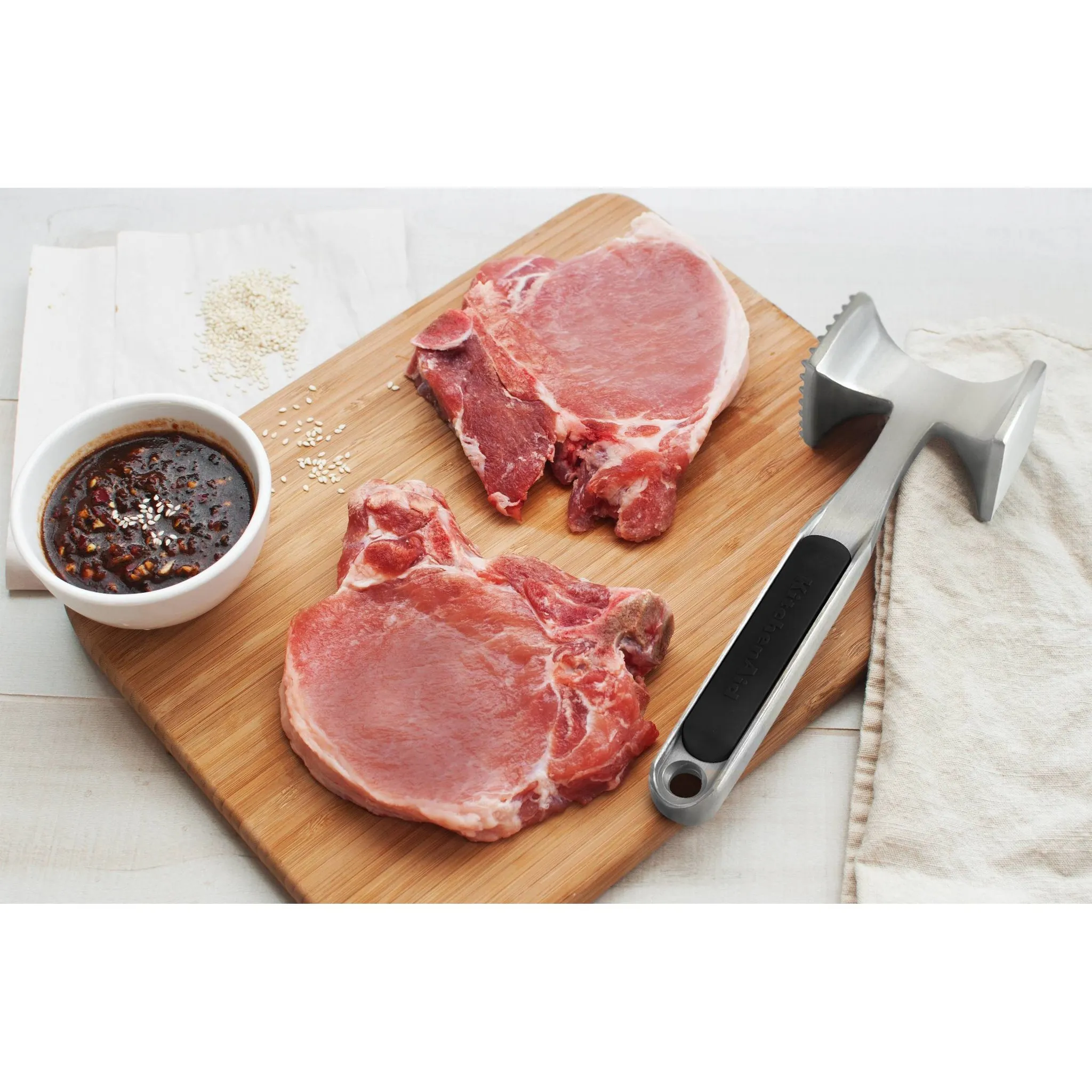 Dual-Sided Aluminum Meat Tenderizer Mallet - 9.45 Inches - Image 5