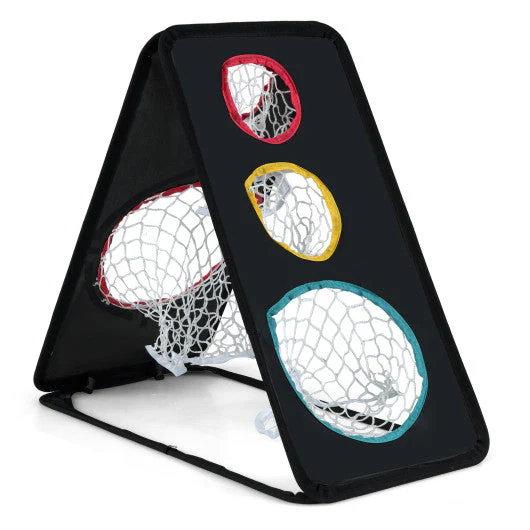 Dual-Sided Golf Chipping Net Triple Target Training System With 5 Target Holes - Image 3