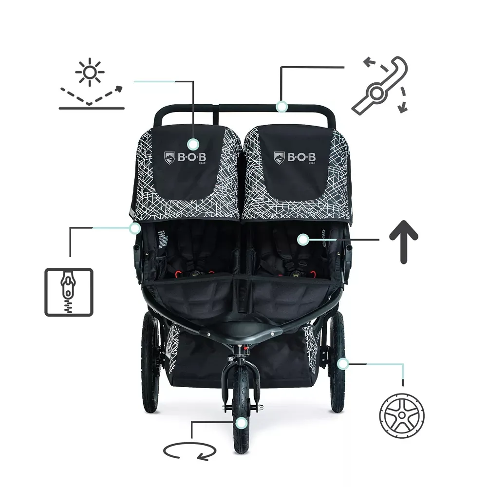 Duallie Jogging Stroller - Black - Image 2