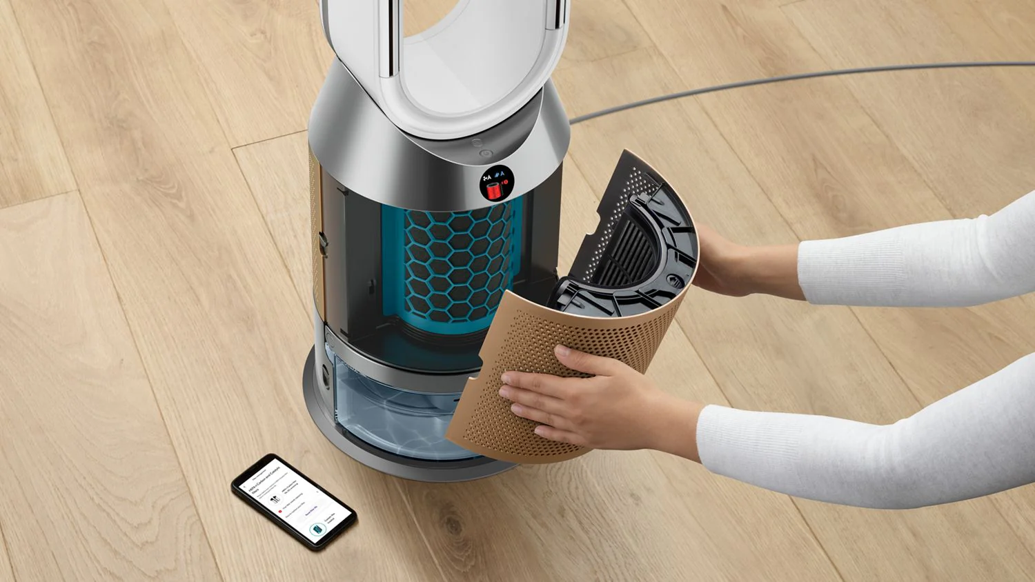 Dyson Purifier Humidify+Cool PH2 De-NOx Tower in White/Gold - Image 6