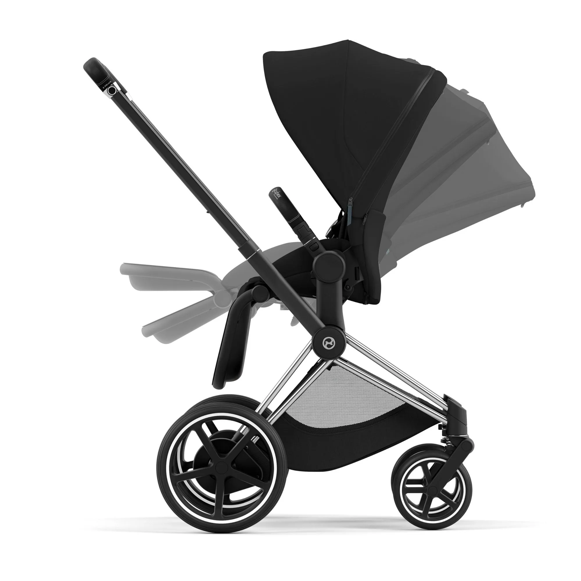 E-Priam 2 Smart Stroller - Chrome/Black - Image 3