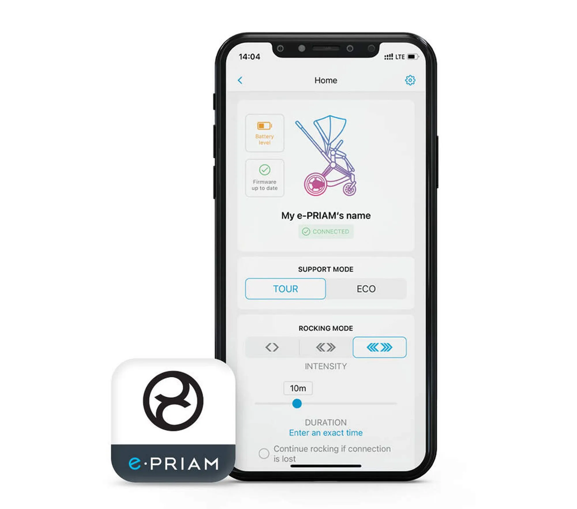 E-Priam 2 Smart Stroller - Chrome/Black - Image 4