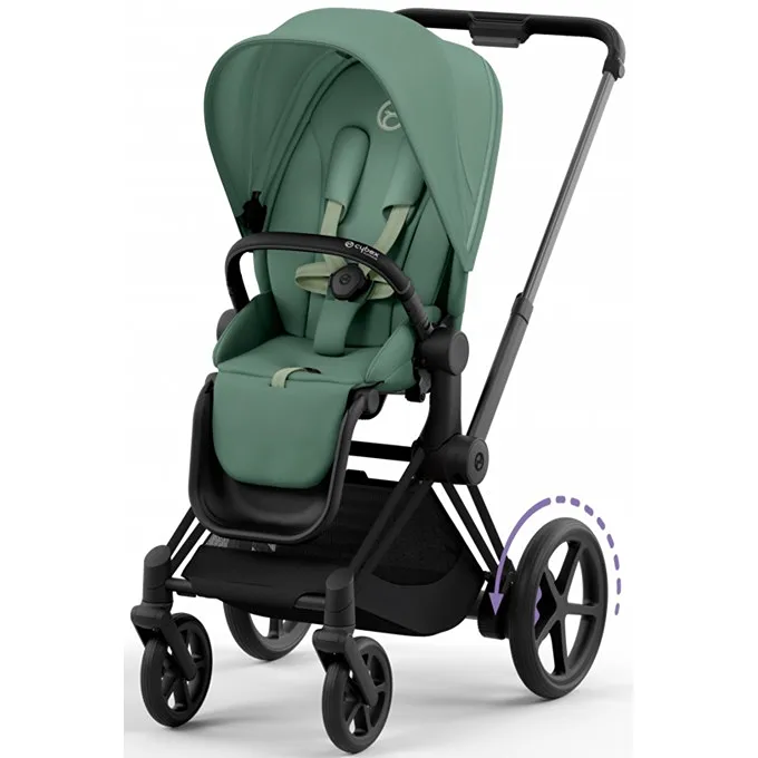 e-Priam2 Electric Stroller - Leaf Green / Matte Black