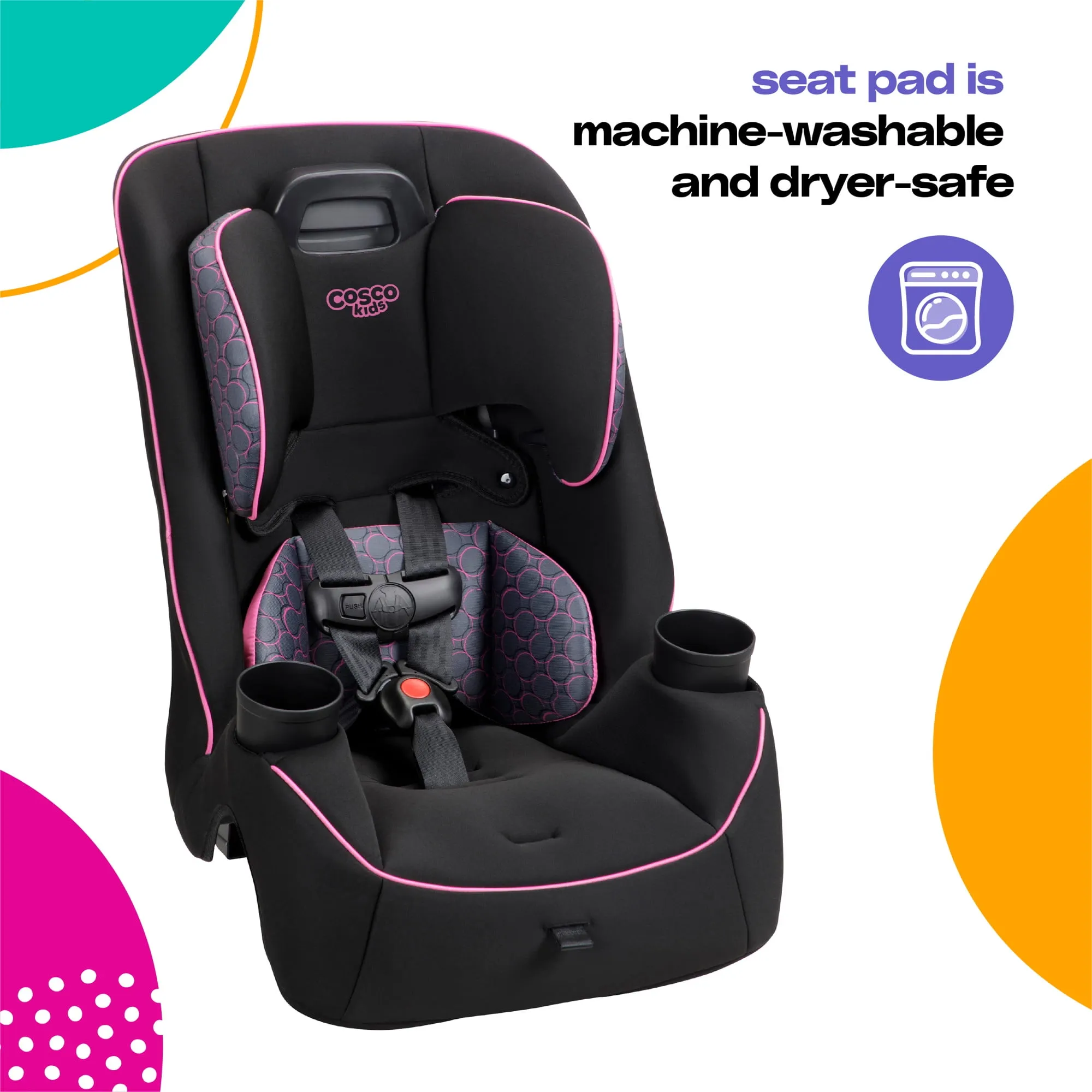 Easy Elite Slim All-in-One Convertible Car Seat - Pink - Image 4