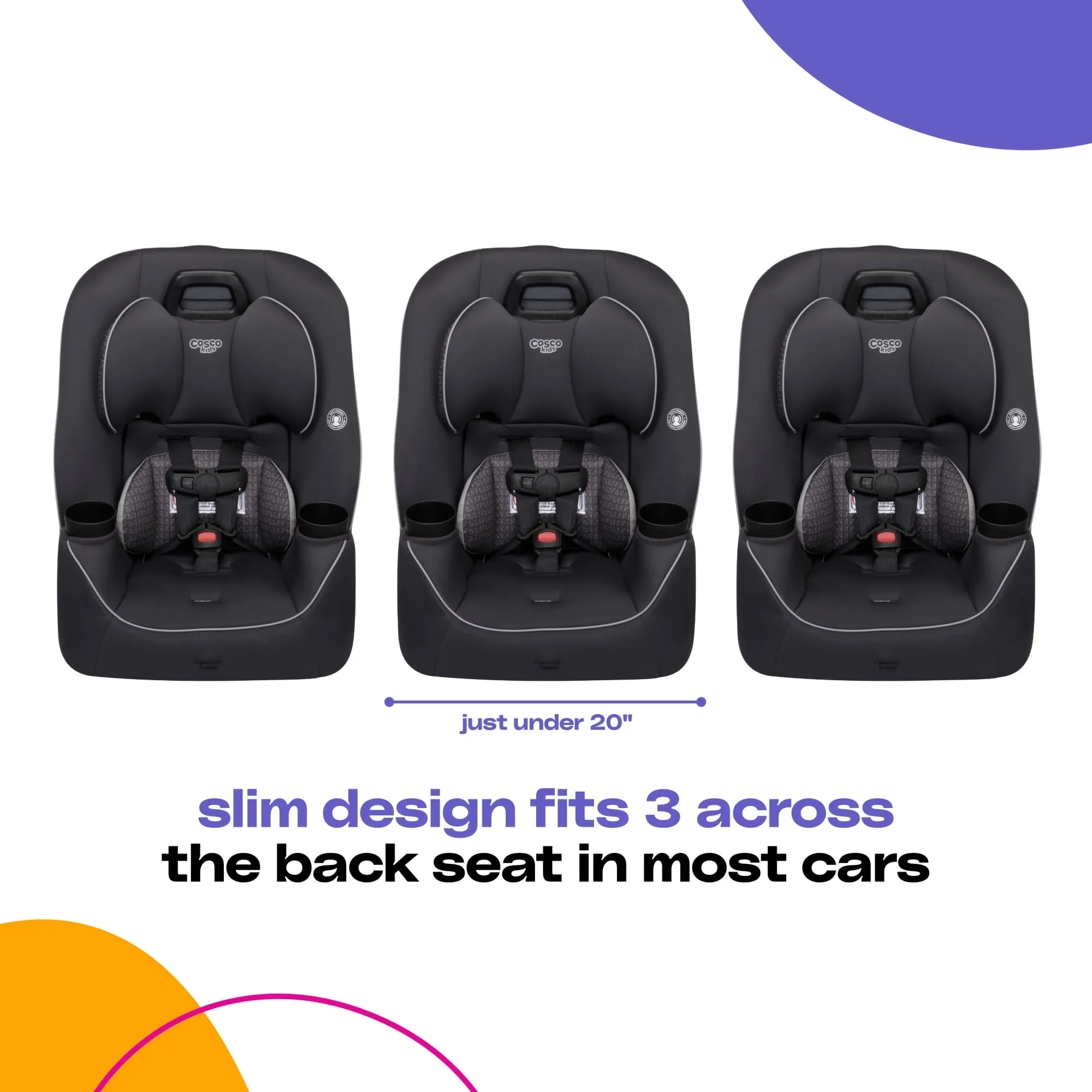 Easy Elite Slim All-in-One Convertible Car Seat - Grey Glyphs - Image 6