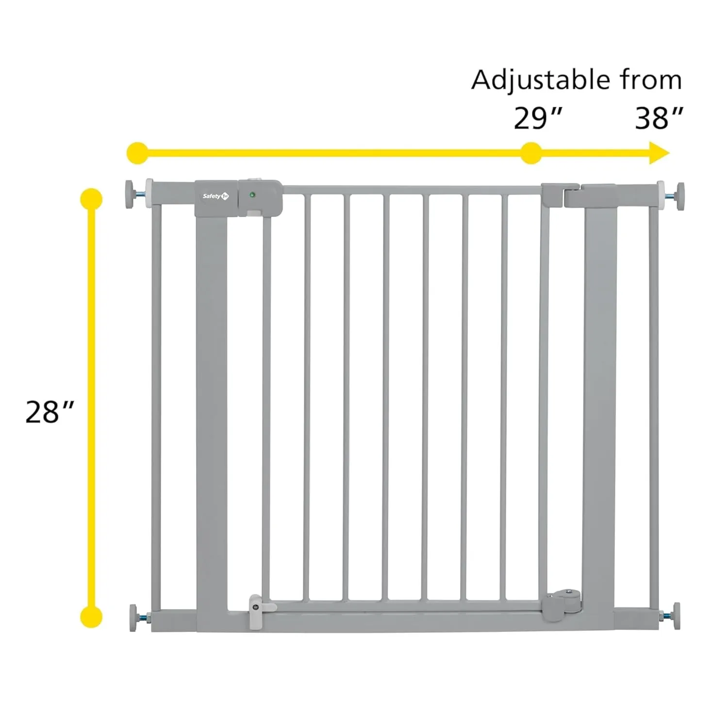 Easy Install Auto-Close Gate, 29" - 38" - Gray - Image 2