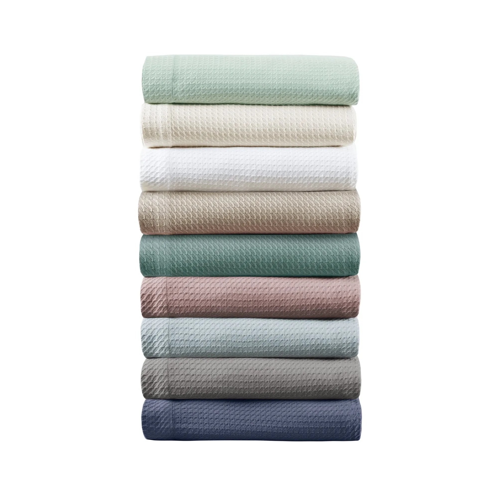 Egyptian Cotton Solid Bed Blanket - Twin Size, Blue - Image 5