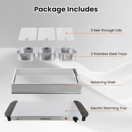 Electric Buffet Server Food Warmer With 3 Removable Trays - Image 8